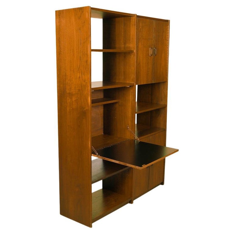 MidCentury Modern Room Divider Bookcase Bar Hutch Desk at 1stDibs