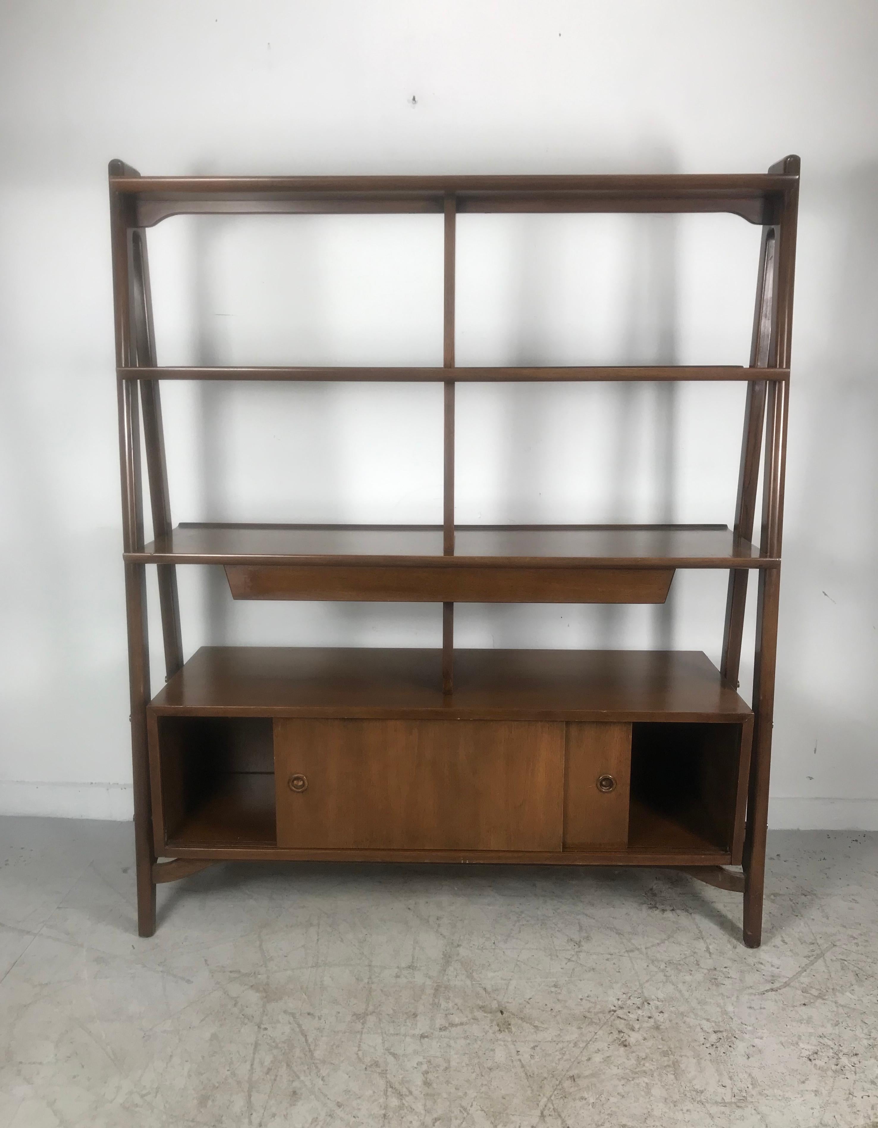 Mid-Century Modern Room Divider Bookshelf Credenza American Martinsville Dania 1