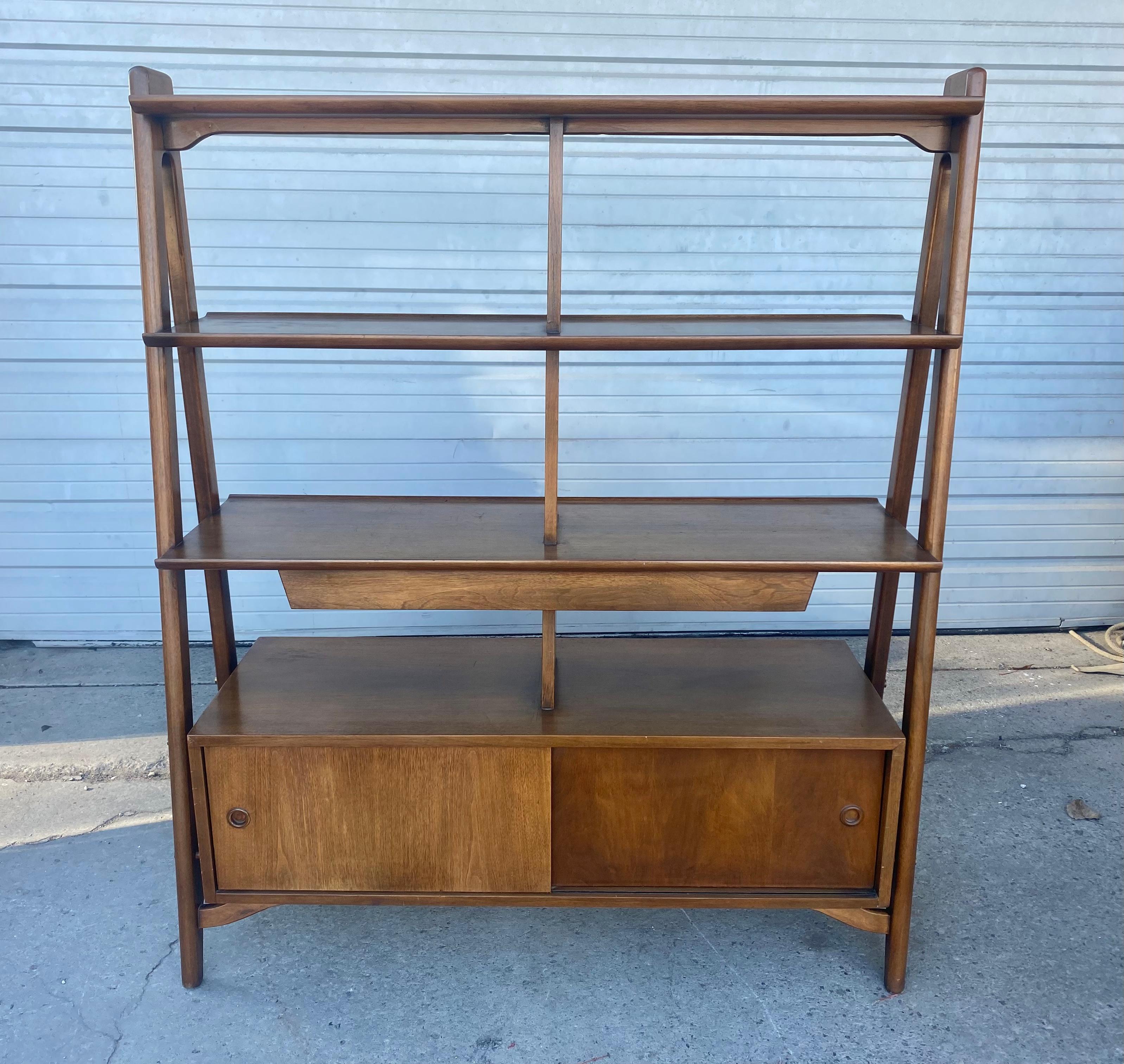 Mid-Century Modern Room Divider Bookshelf Credenza American Martinsville Dania 3