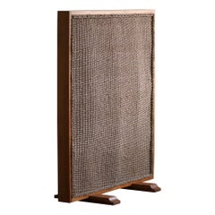 Mid Century Modern Room Divider in Rope & Elm Wood, Swedish Cabinetmaker, 1960s