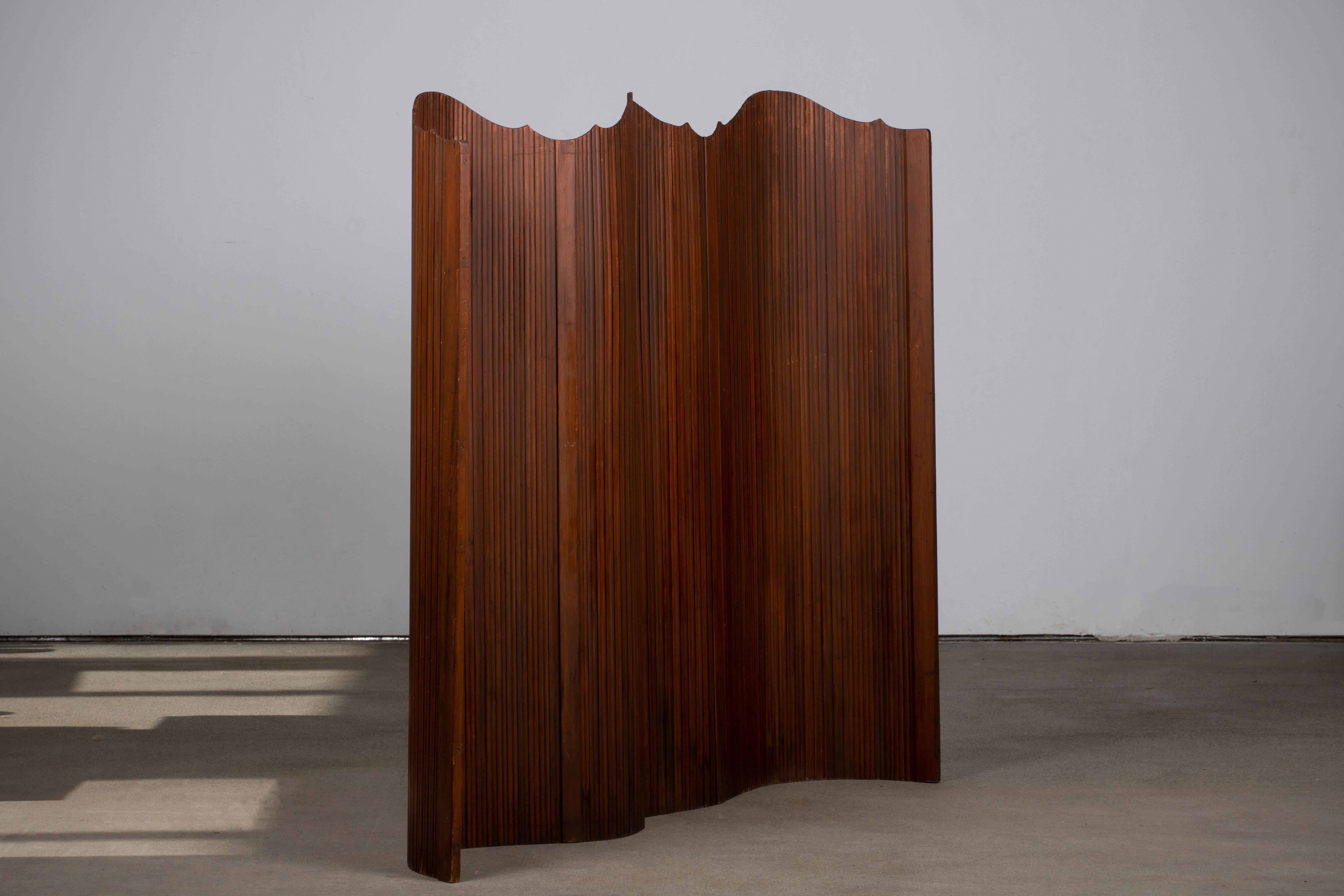 Oak Mid-Century Modern Room Screen Baumann Fils & Cie Paravent Divider, France