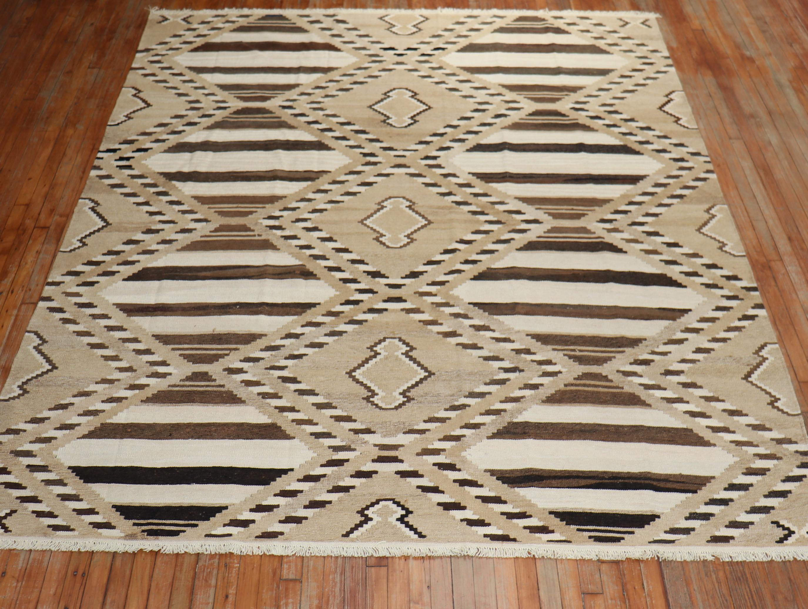 Mid-Century Modern Room Size Turkish Kilim For Sale 1