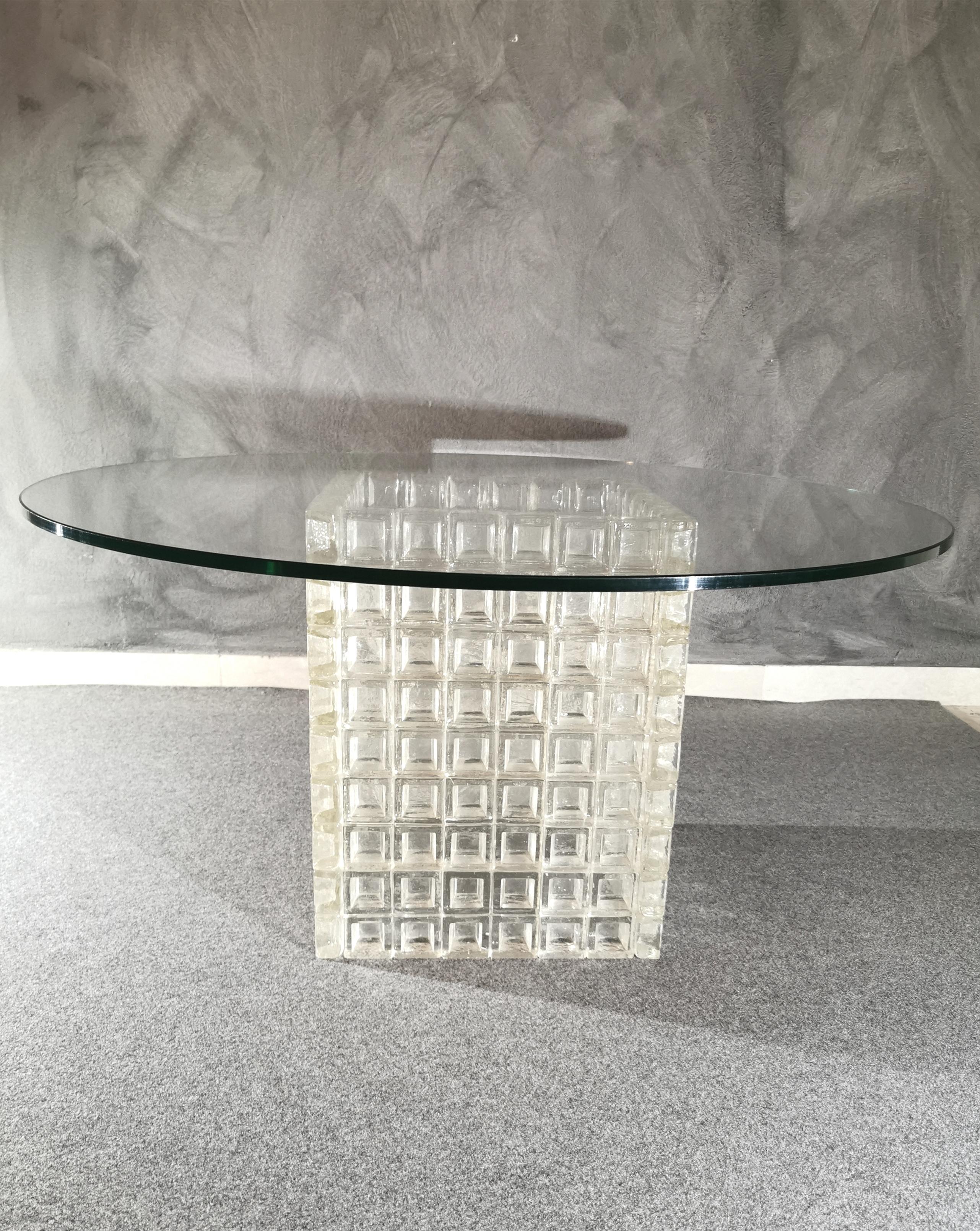 Mid Century Coffee Table Murano Glass by Albano Poli for Poliarte Italy 1970s  1