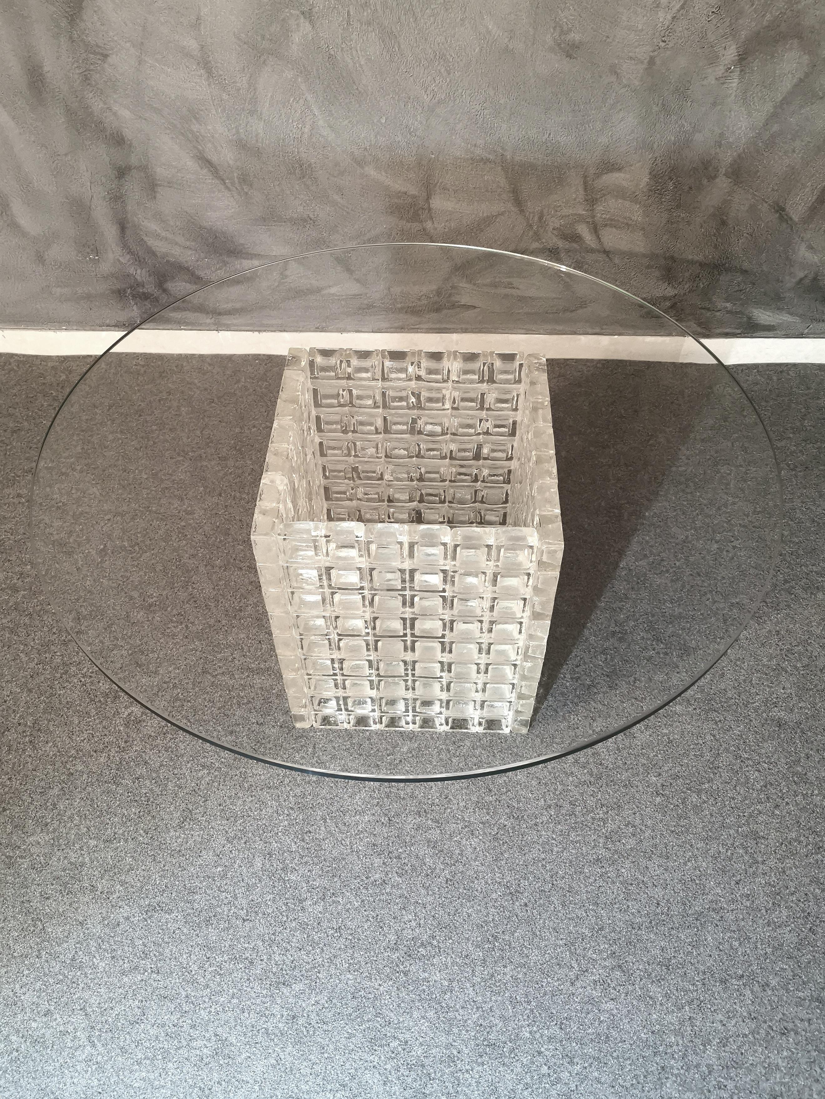 Mid Century Coffee Table Murano Glass by Albano Poli for Poliarte Italy 1970s 2