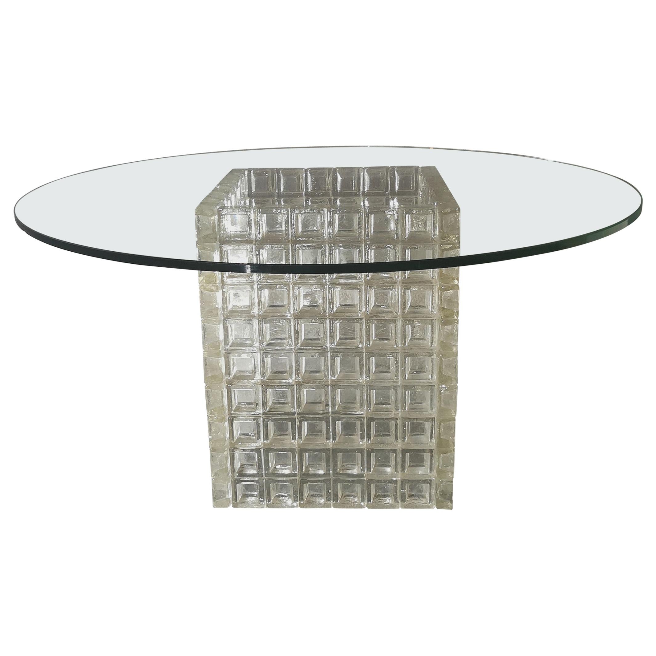 Mid Century Coffee Table Murano Glass by Albano Poli for Poliarte Italy 1970s