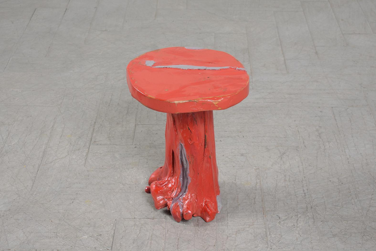 American Restored 1960s Organic Modern Style Freeform Side Table For Sale