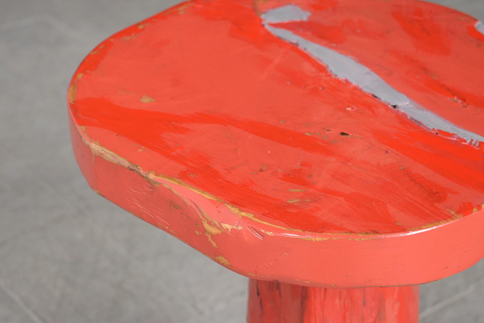 Paint Restored 1960s Organic Modern Style Freeform Side Table For Sale