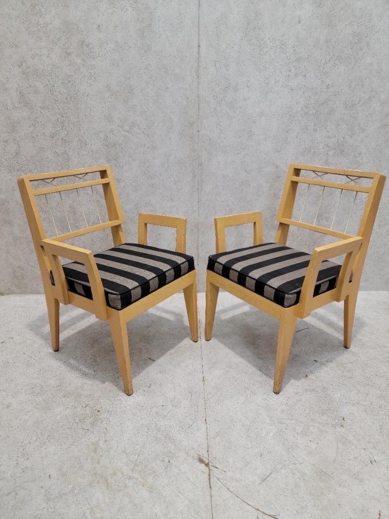 Mid-Century Modern Mid Century Modern Rope Back Dining Chairs By Edward Wormley for Drexel (6) For Sale