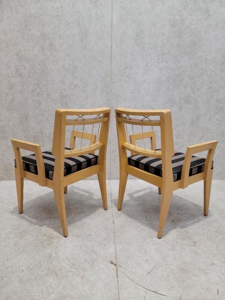 American Mid Century Modern Rope Back Dining Chairs By Edward Wormley for Drexel (6) For Sale