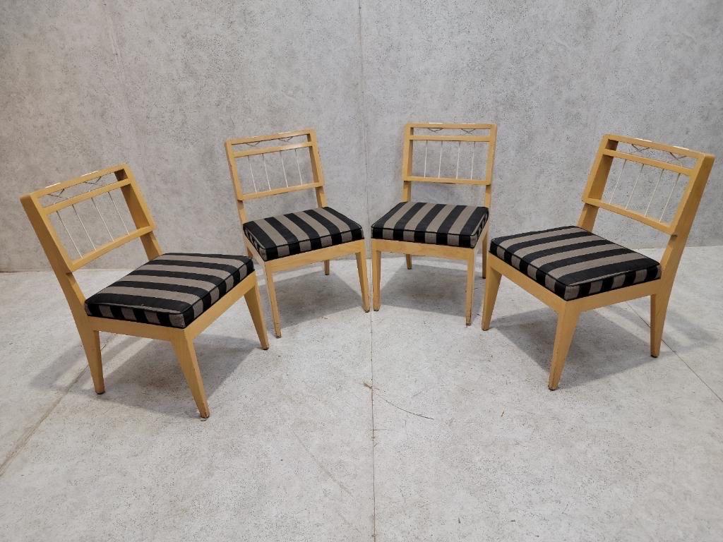 Mid Century Modern Rope Back Dining Chairs By Edward Wormley for Drexel (6) In Good Condition For Sale In Chicago, IL