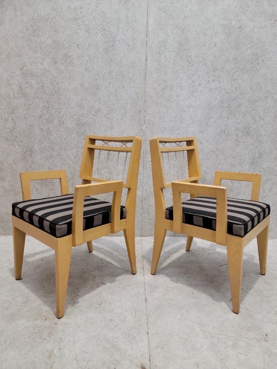 20th Century Mid Century Modern Rope Back Dining Chairs By Edward Wormley for Drexel (6) For Sale