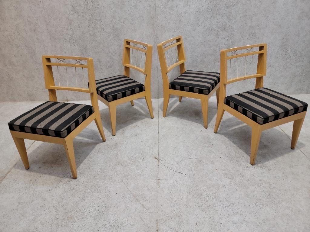 Mid Century Modern Rope Back Dining Chairs By Edward Wormley for Drexel (6) For Sale 1