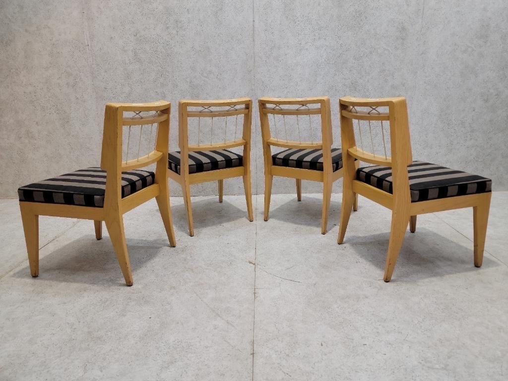 Mid Century Modern Rope Back Dining Chairs By Edward Wormley for Drexel (6) For Sale 2