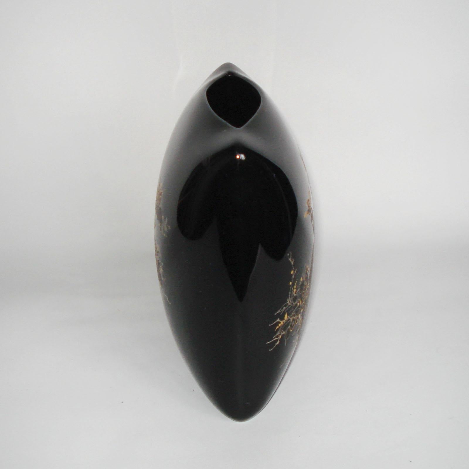 Fin du 20e siècle Vase en porcelaine noire de Rosenthal Björn Wiinblad Modernity en vente