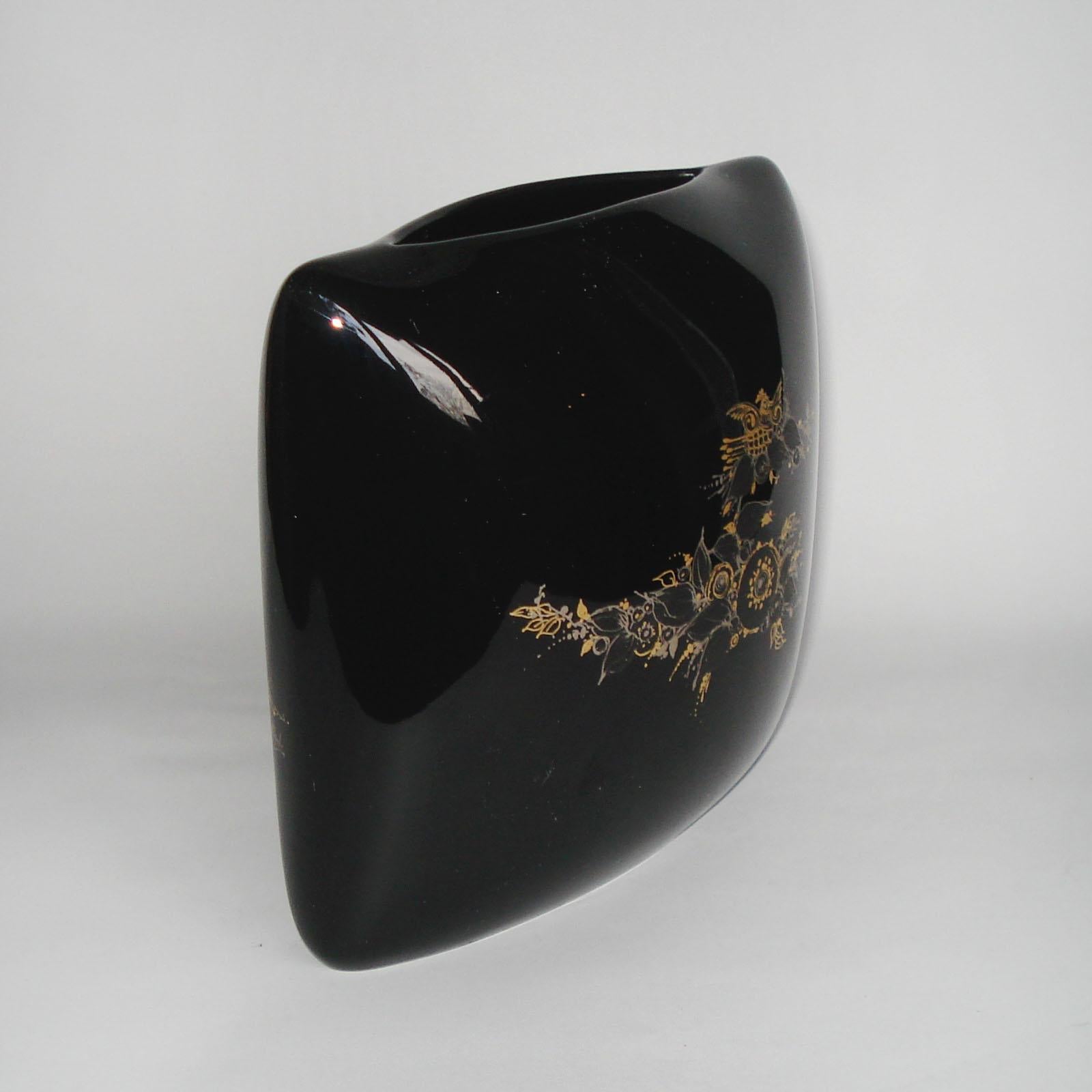 Mid-Century Modern Rosenthal Björn Wiinblad Porcelain Noire Vase For Sale 2