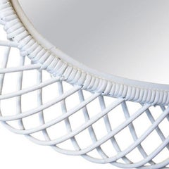 Espejo de ratán Rosenthal Netter de mediados de siglo Fabricado en Italia