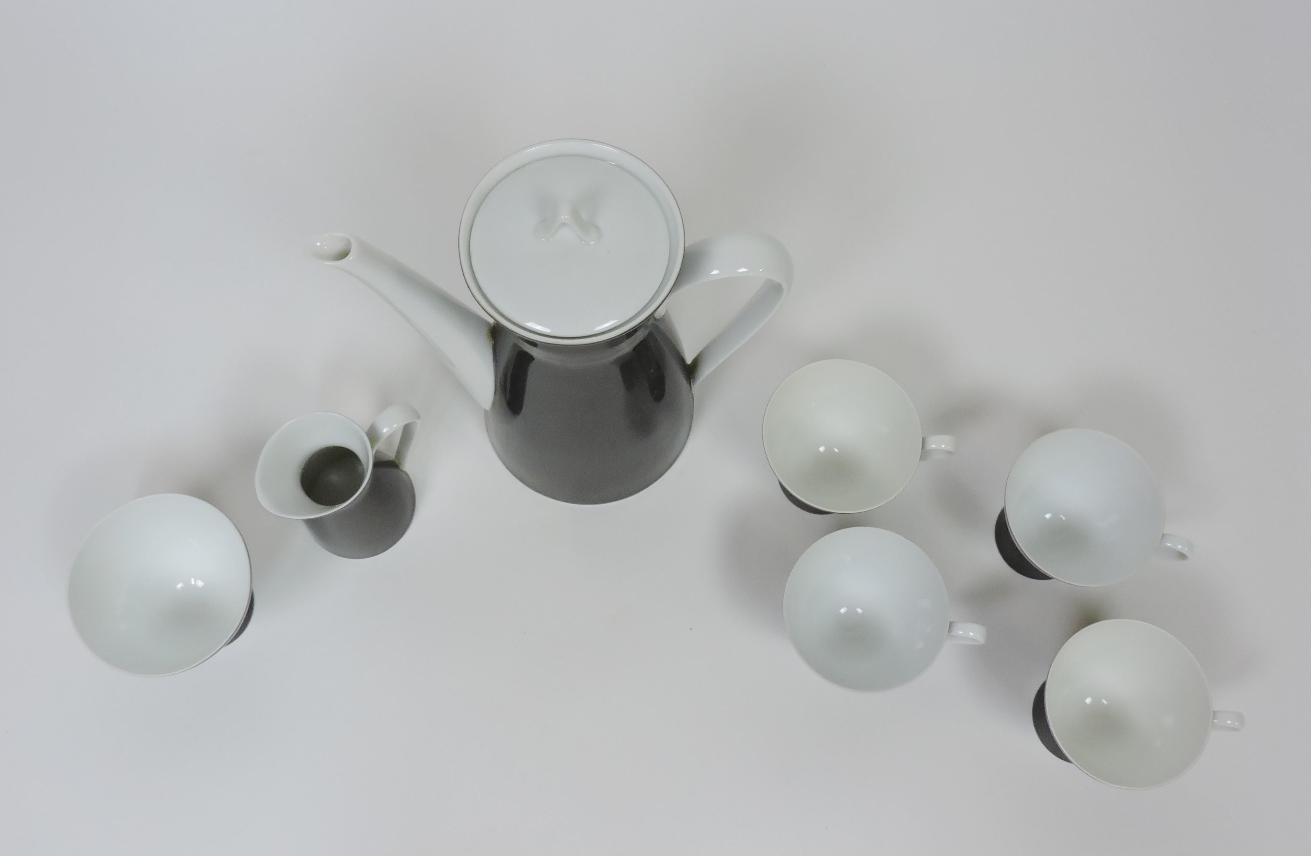 Mid-Century moderno Set da caffè di metà secolo Rosenthal Raymond Loewy Form 2000 Secunda Grau in vendita