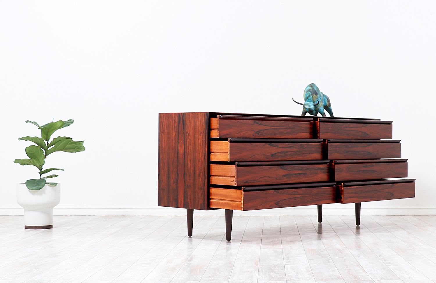 Norwegian Mid-Century Modern Rosewood 8- Drawer Dresser by Westnofa