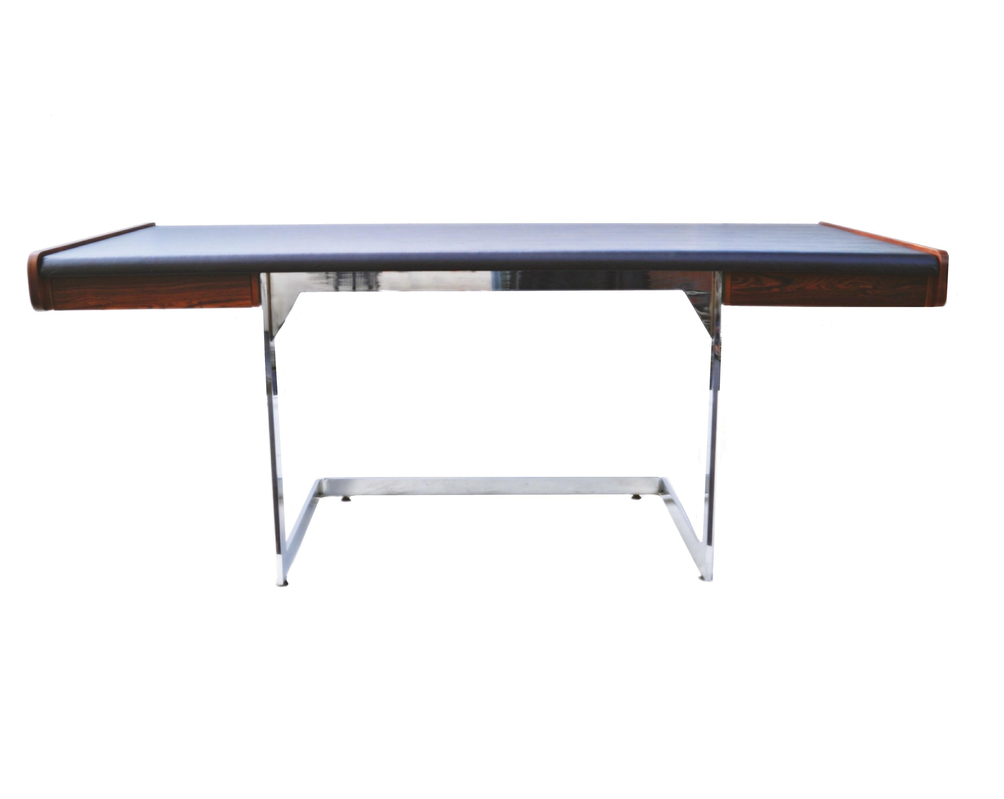 Mid-20th Century Mid-Century Modern Rosewood and Chrome Desk by Ste. Marie & Laurent