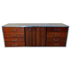 Mid-Century Modern Rosewood and Chrome Dresser