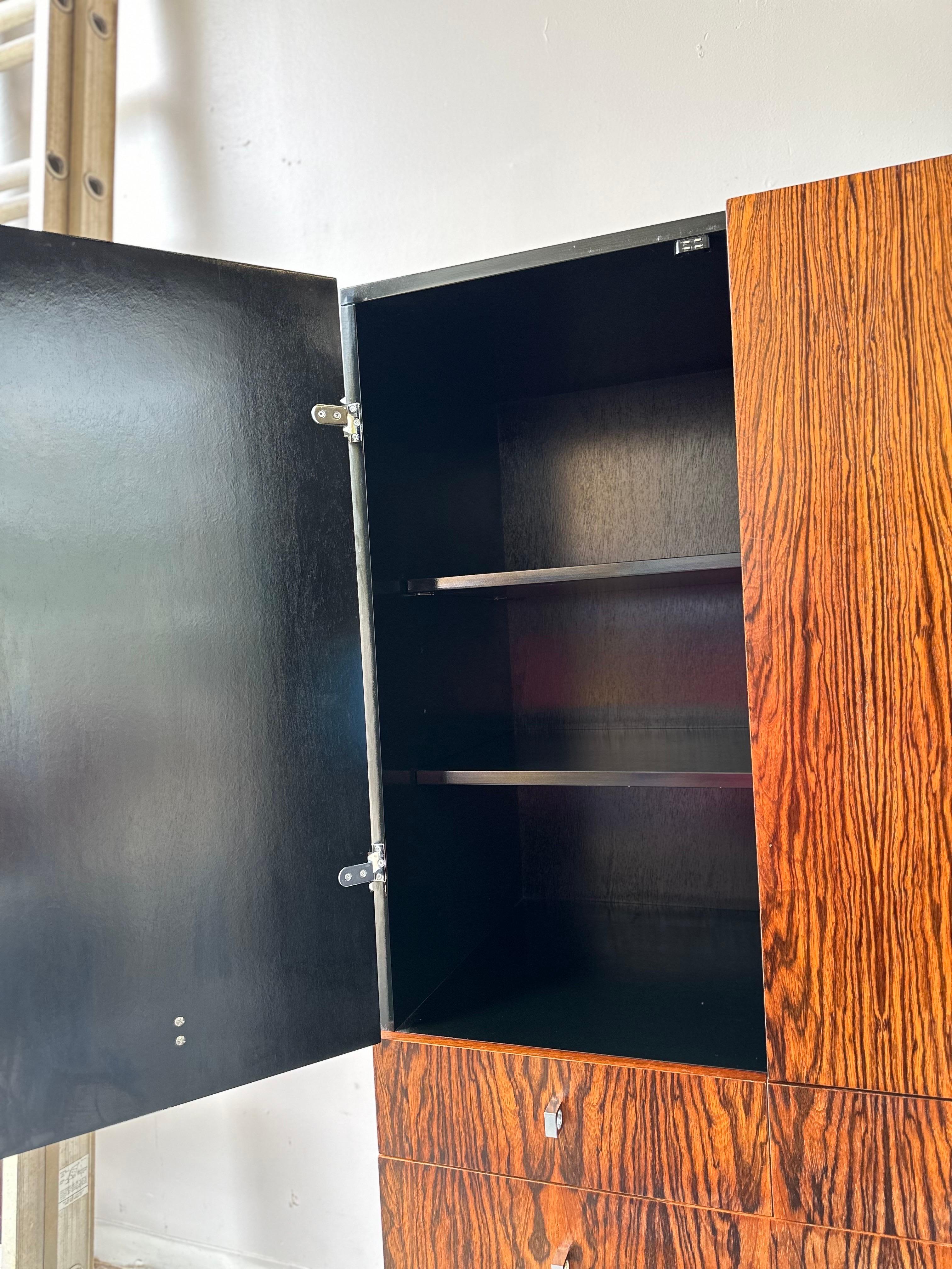 Canadian Mid Century Modern Rosewood and lacquer gentlemen’s chest , Roger rougier design