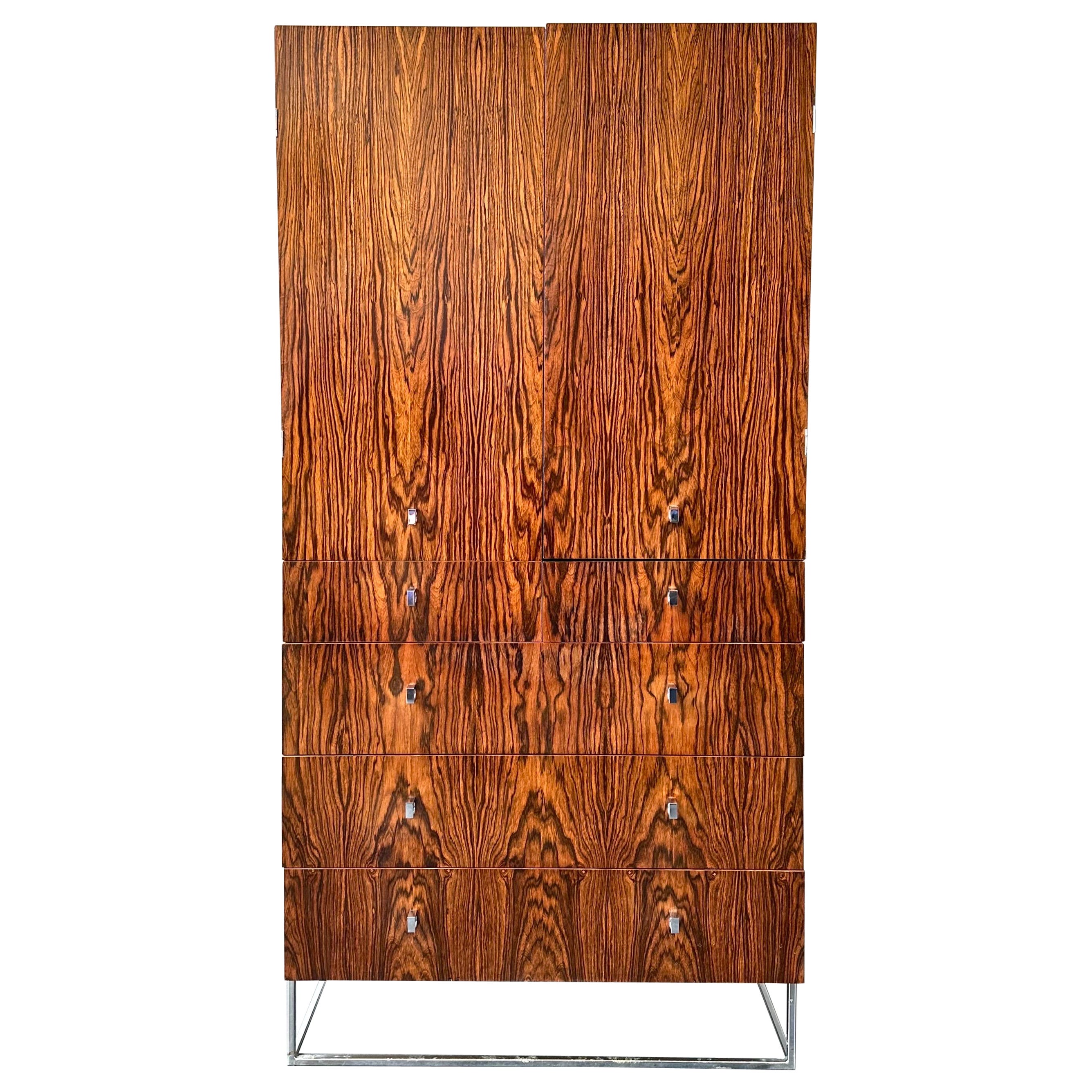 Mid Century Modern Rosewood and lacquer gentlemen’s chest , Roger rougier design