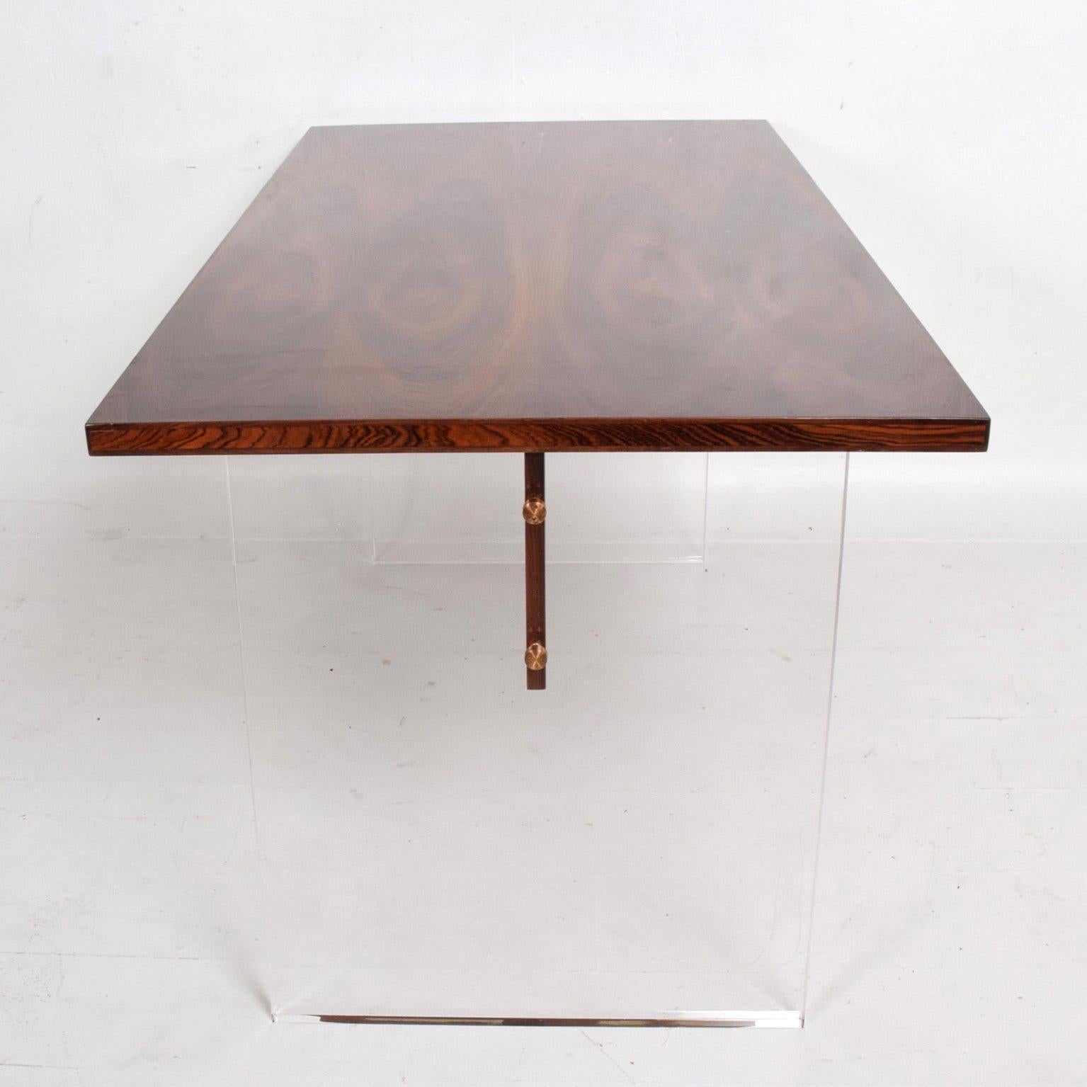 Mid-Century Modern Rosewood and Lucite Table 2