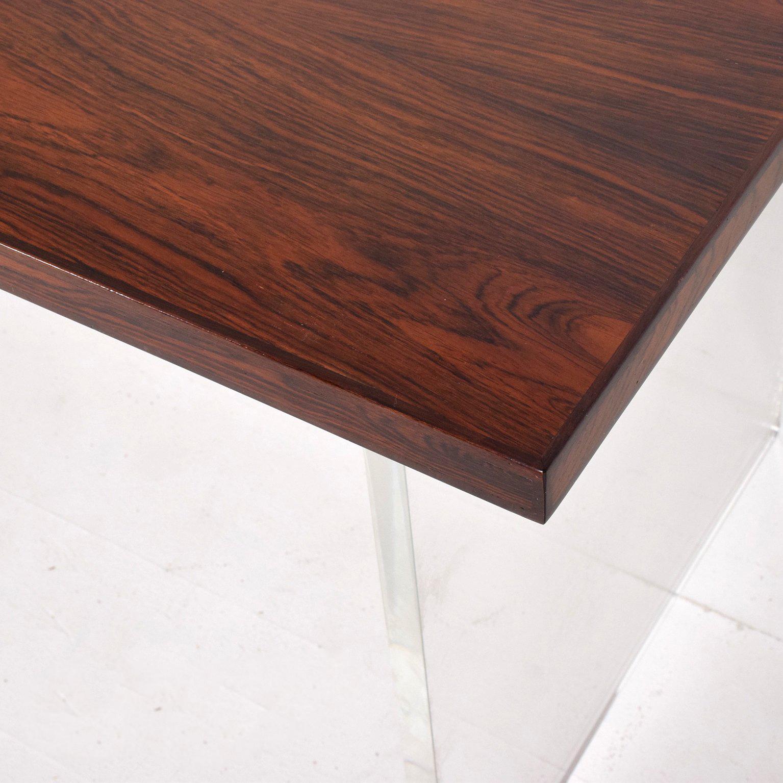 Patinated Mid-Century Modern Rosewood and Lucite Table