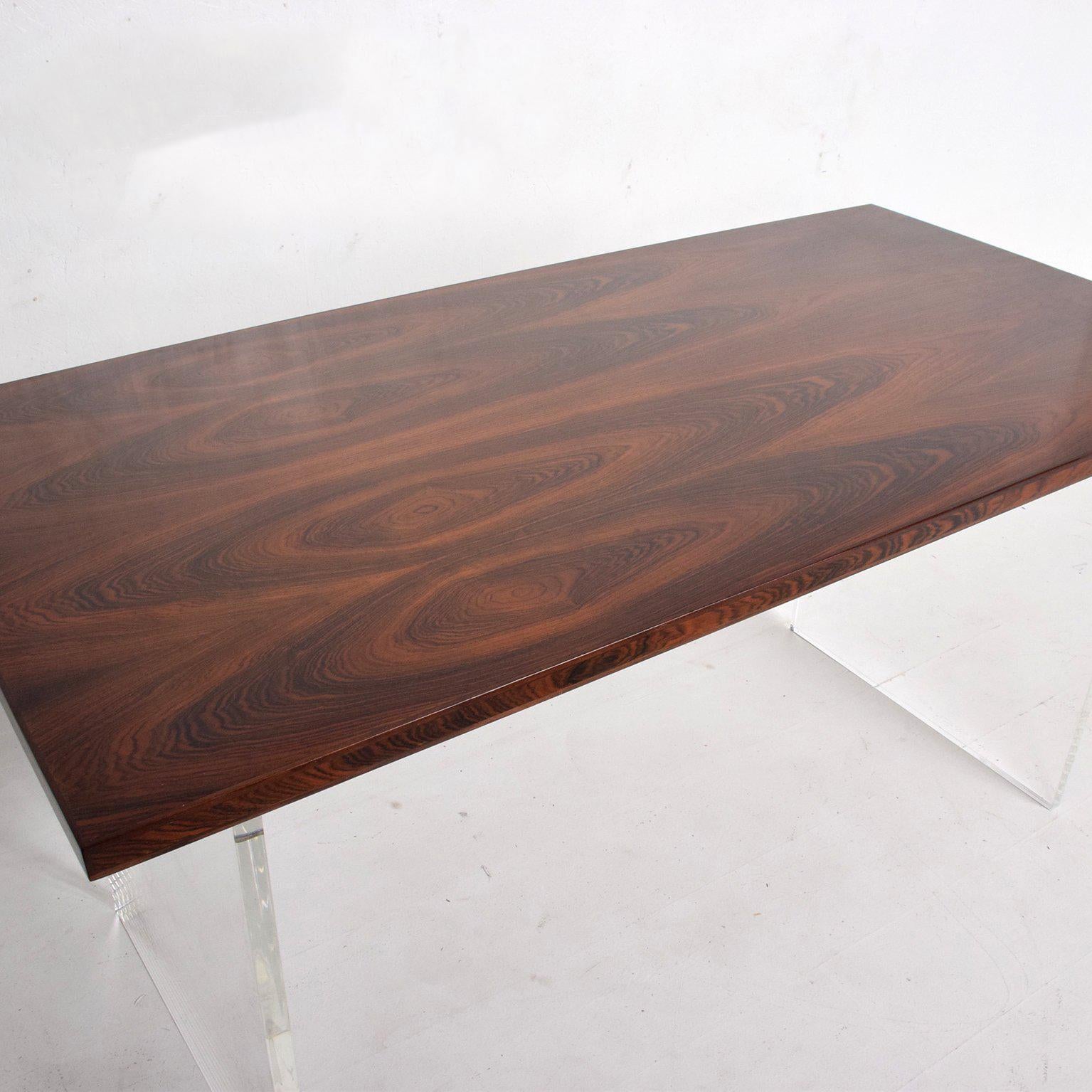 Late 20th Century Mid-Century Modern Rosewood and Lucite Table