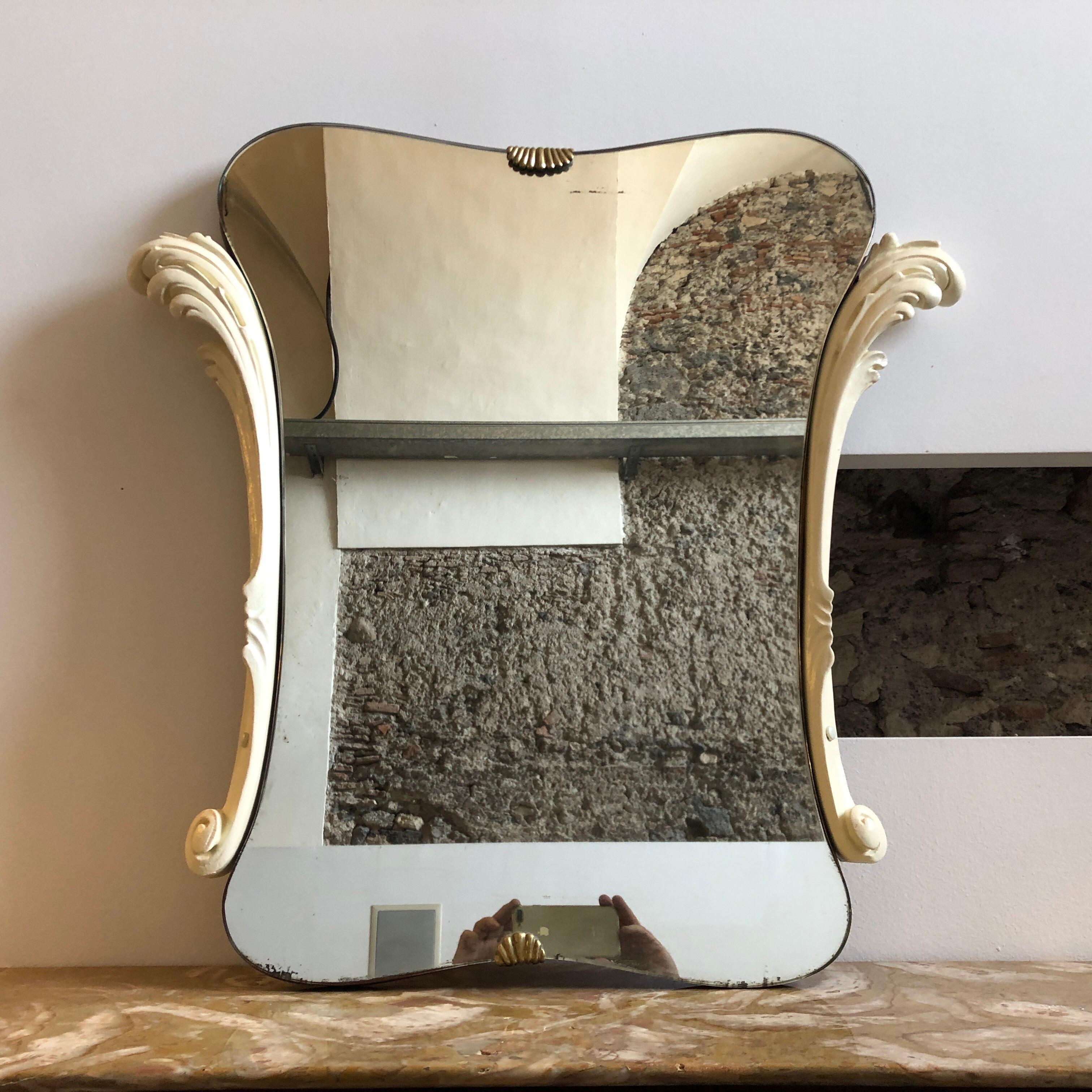 Mid-Century Modern Rosewood and Marble Italian Console and Mirror, circa 1950 In Good Condition In Aci Castello, IT