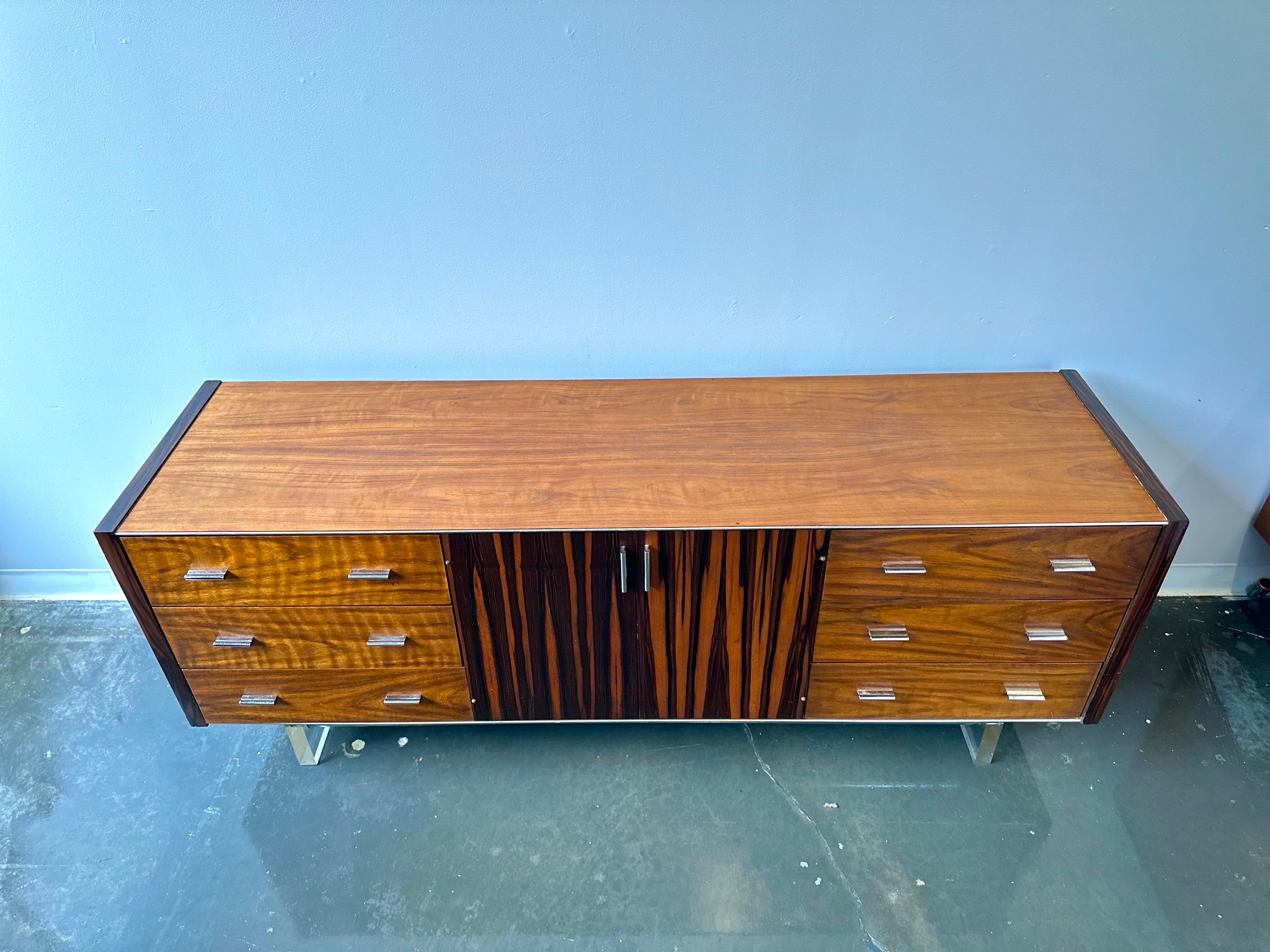 American Mid Century Modern Rosewood and Walnut Dresser circa 1960