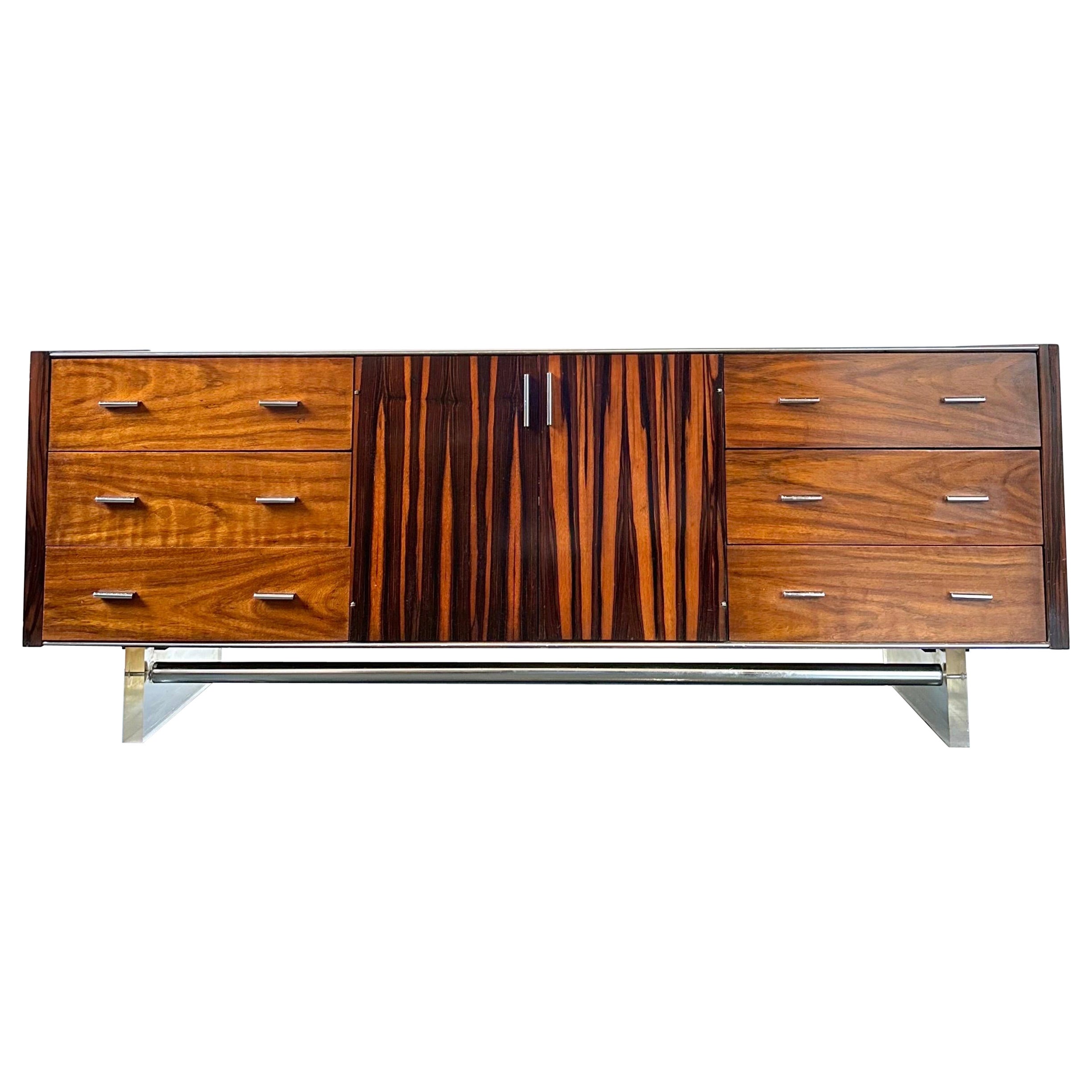 Mid Century Modern Rosewood and Walnut Dresser circa 1960