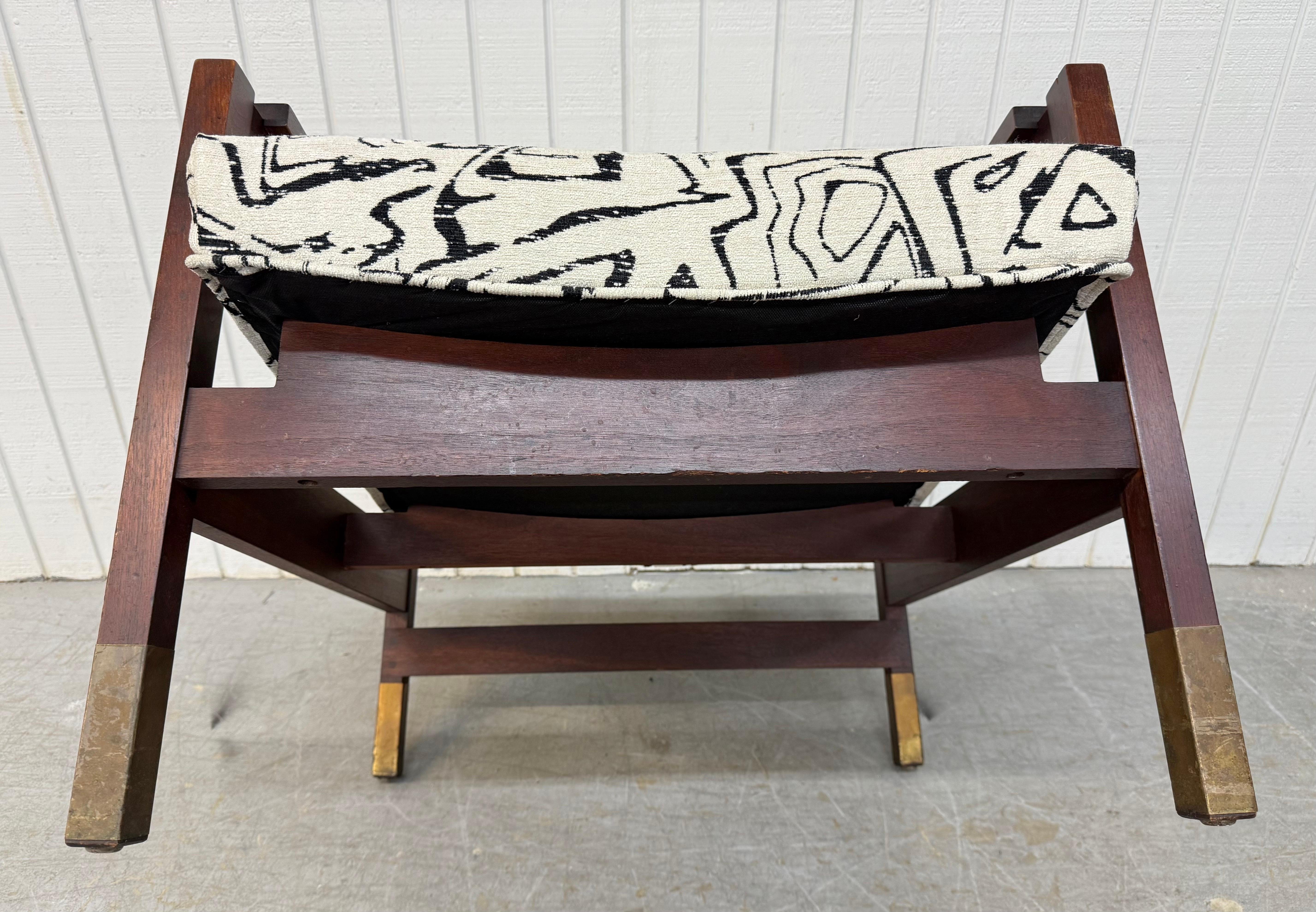 Brass Mid-Century Modern Rosewood Arm Chair For Sale