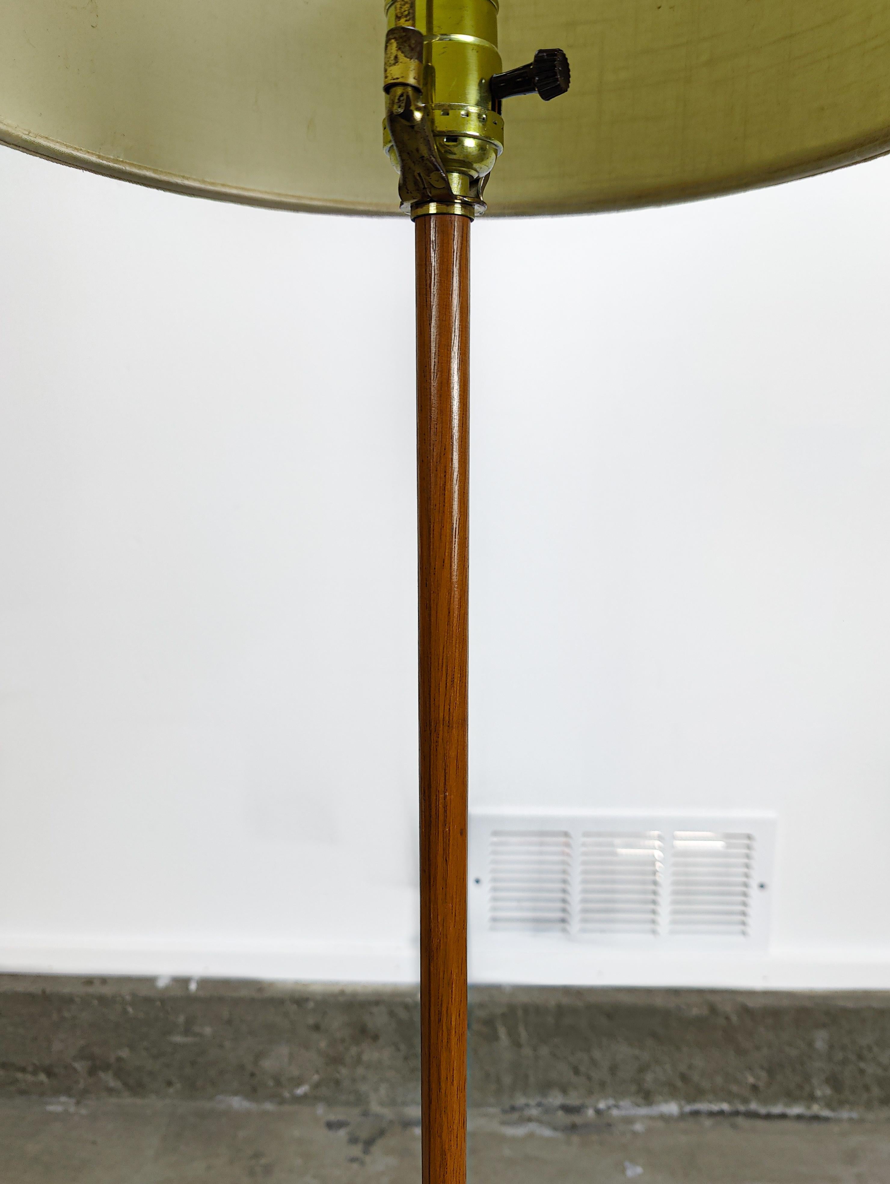 Danish Mid-Century Modern Rosewood & Brass Dainty Floor Lamp
