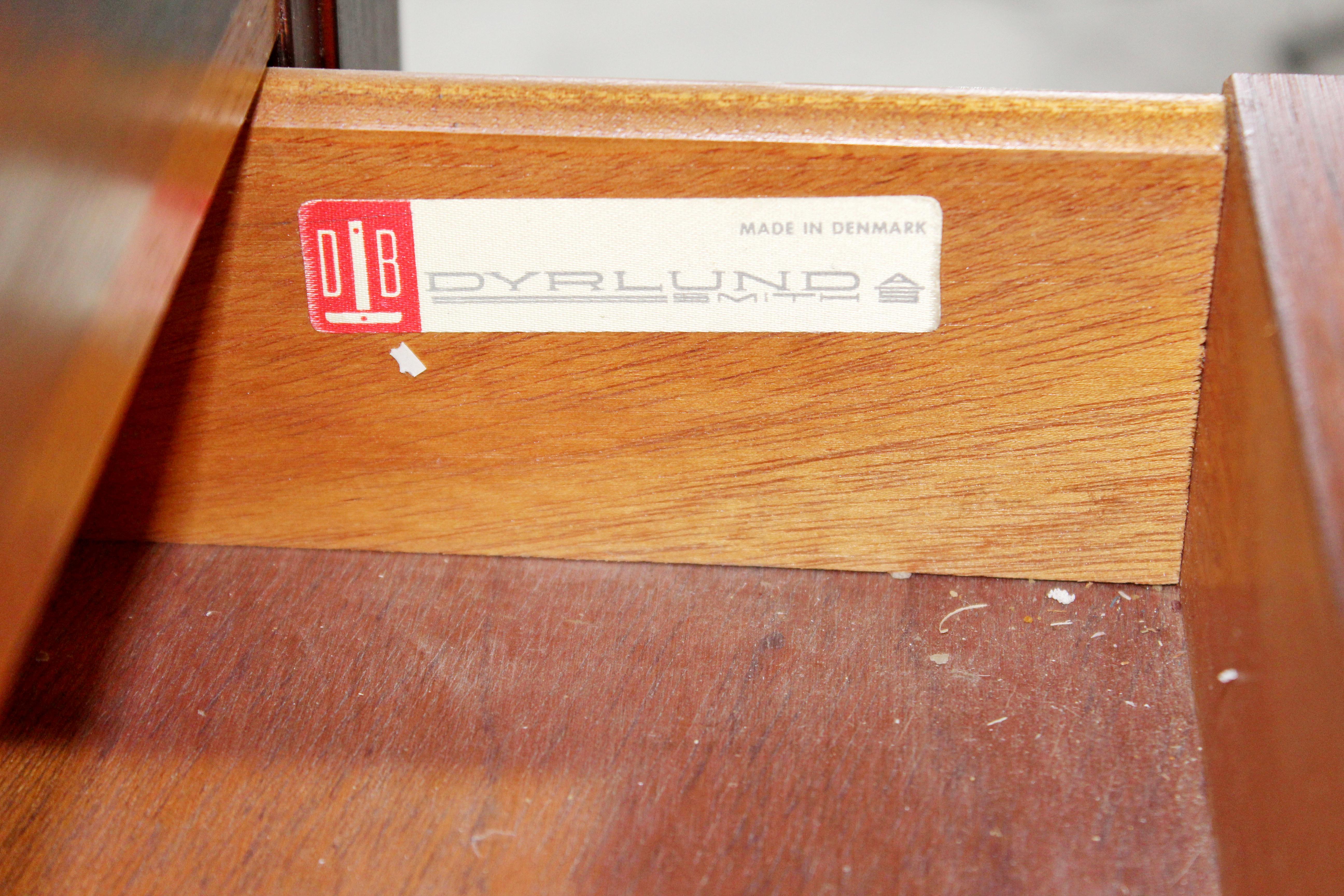 Mid-Century Modern Rosewood Brass Desk Dyrlund Denmark, Gunni Omann Attributed 3