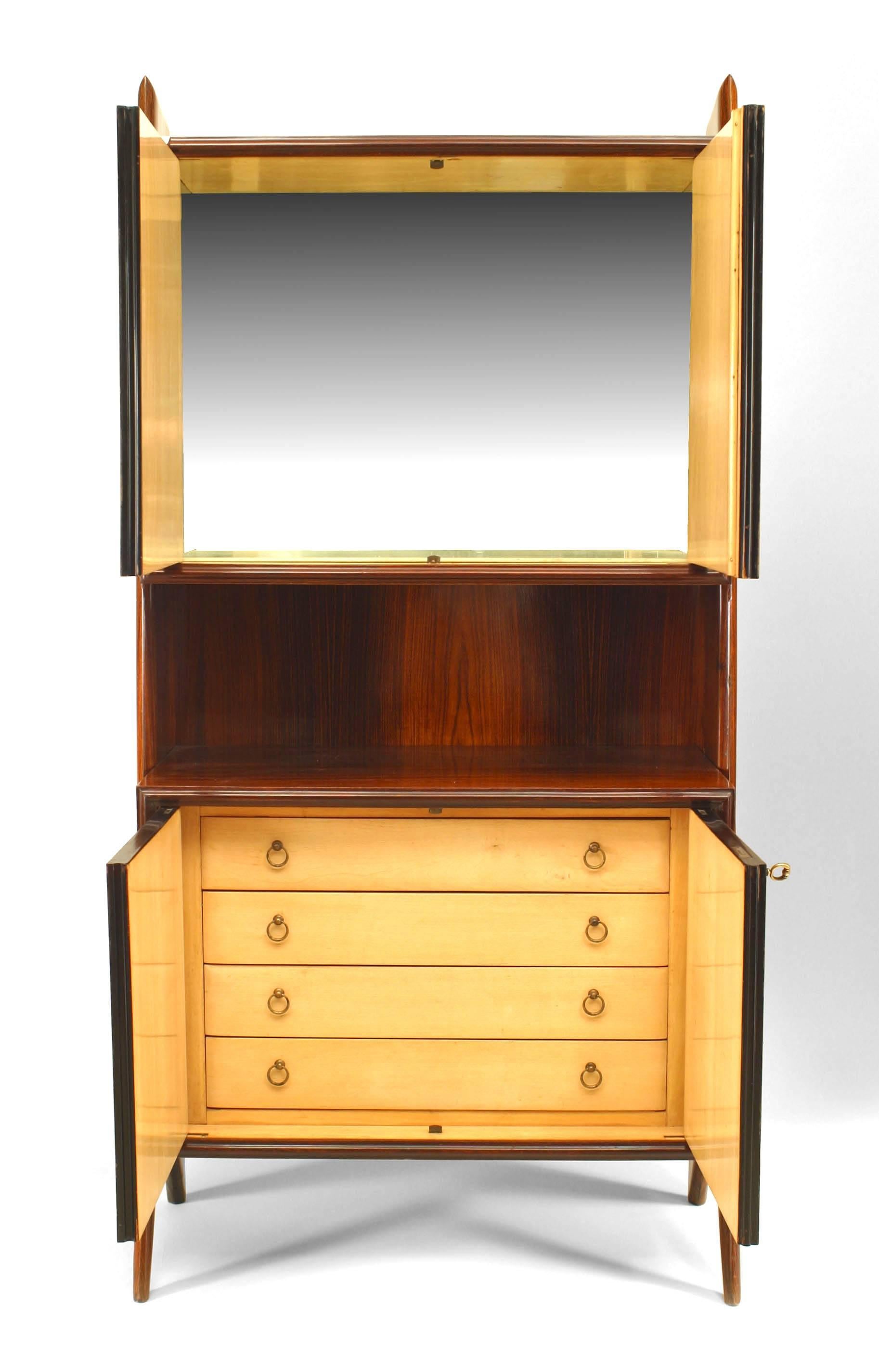 Mid-Century Italian Ico Parisi Italian Rosewood Cabinet In Good Condition For Sale In New York, NY