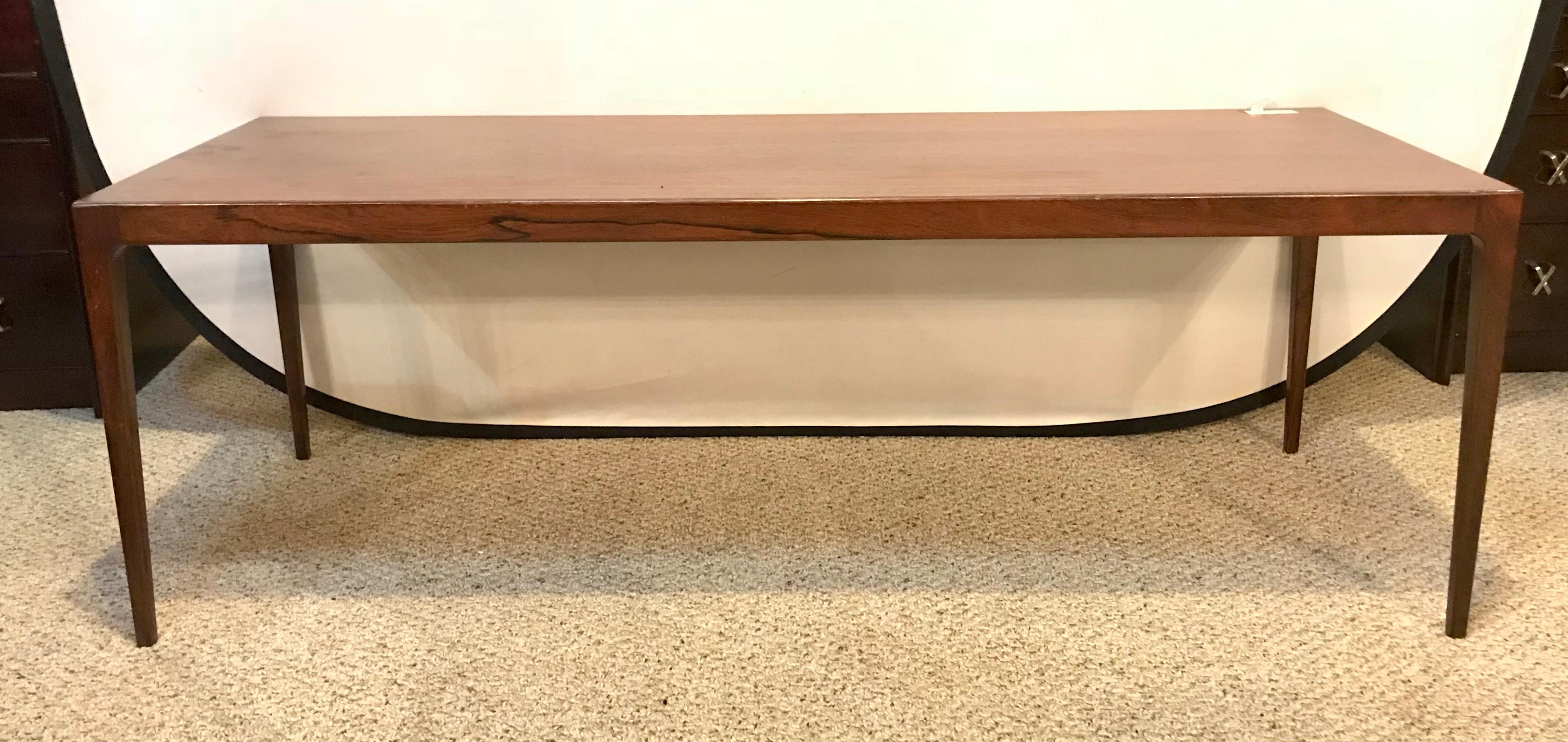 Mid-Century Modern Rosewood Coffee or Low Table with Pull Out Sides 8