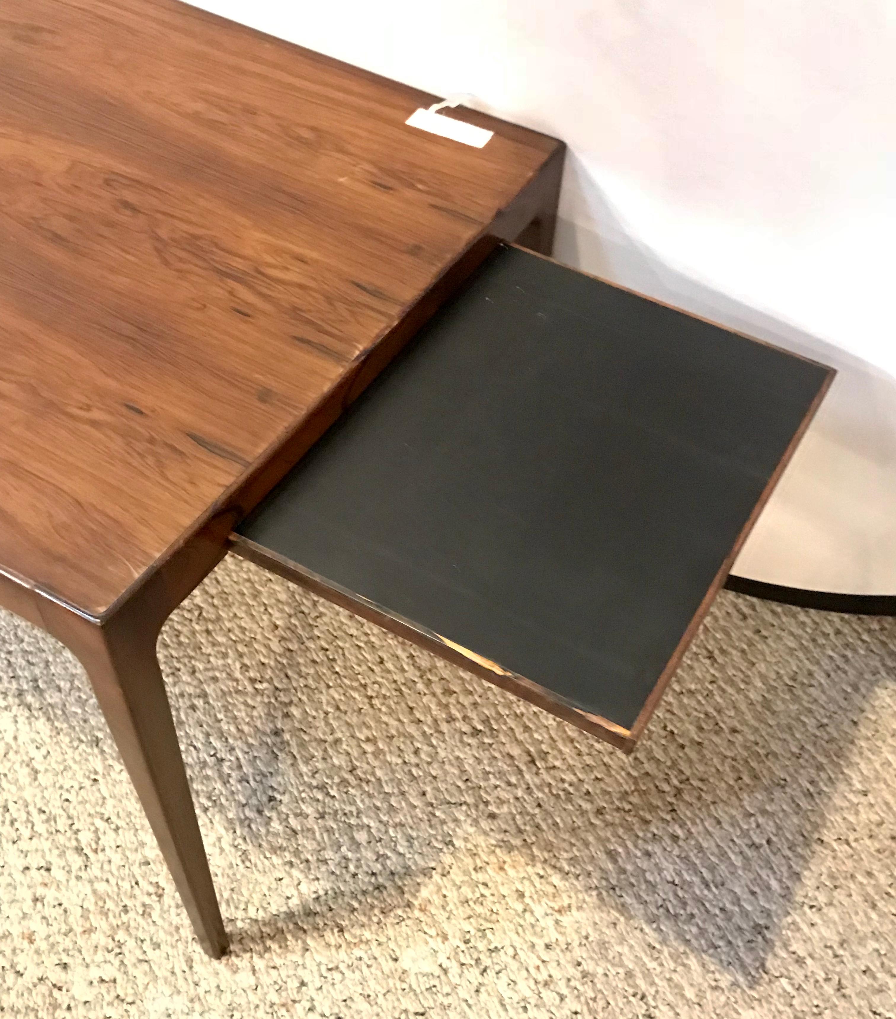 Danish Mid-Century Modern Rosewood Coffee or Low Table with Pull Out Sides