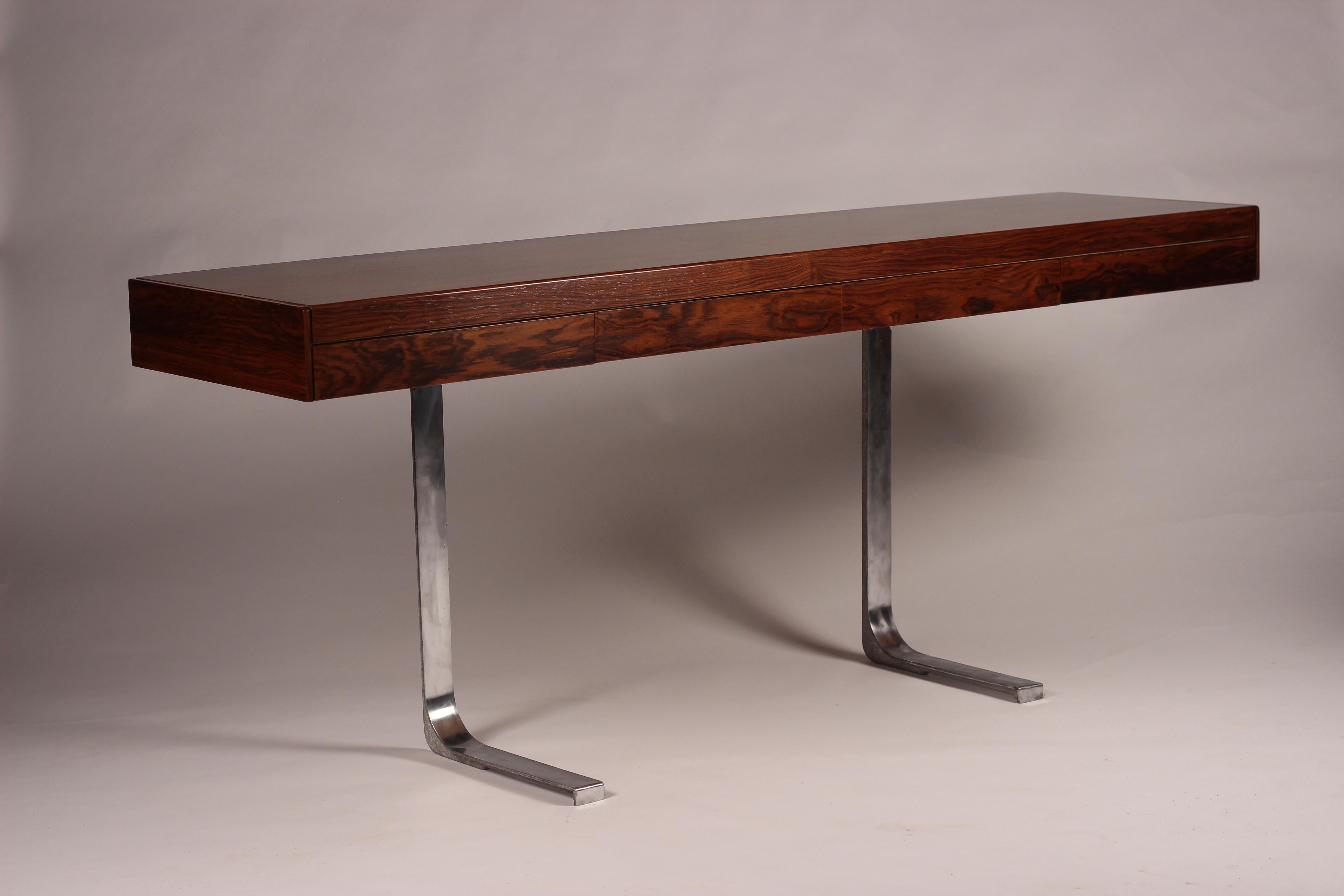 English Mid Century Modern Rosewood Console Table or Desk by Robert Heritage