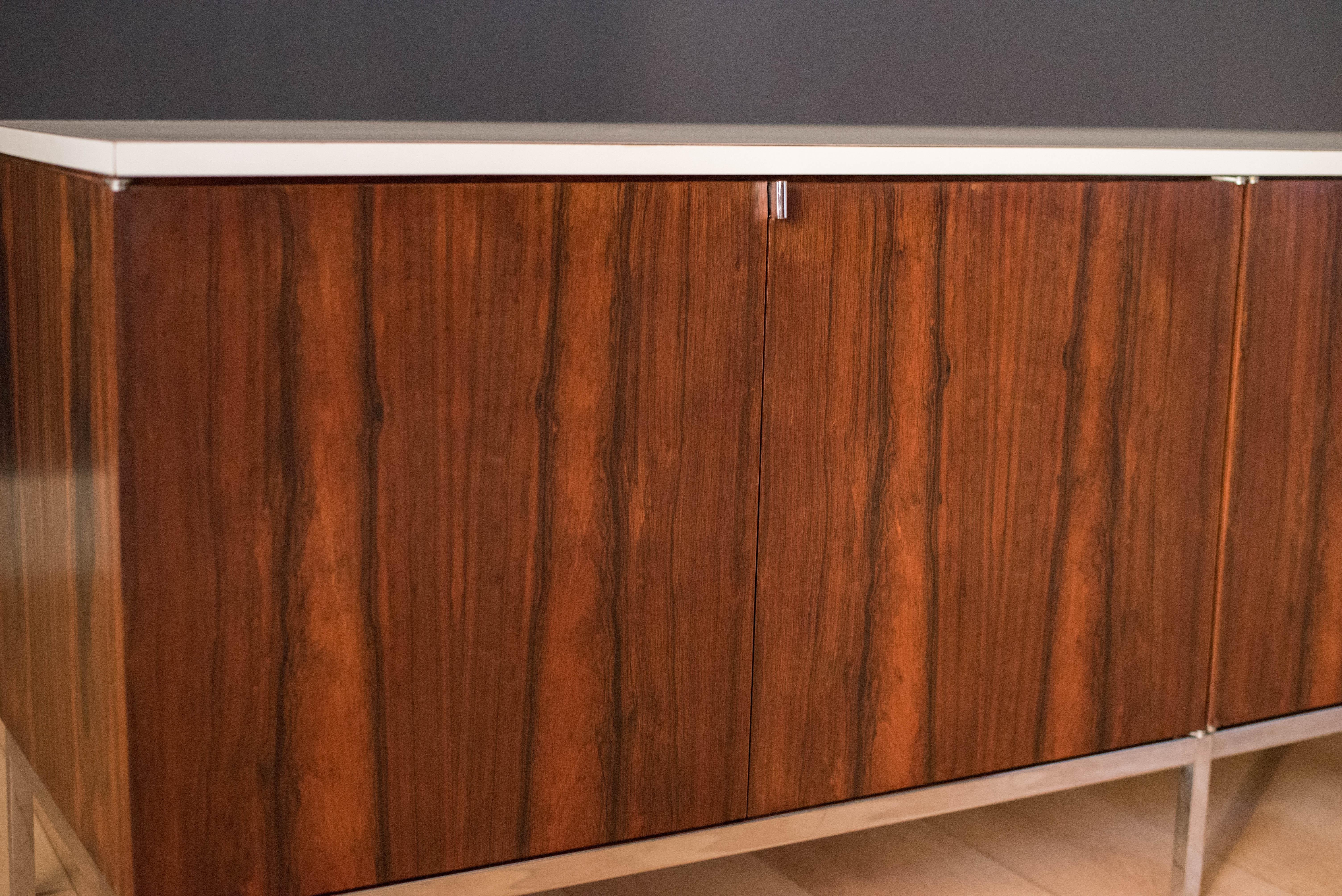 Laminate Mid-Century Modern Rosewood Credenza by Florence Knoll