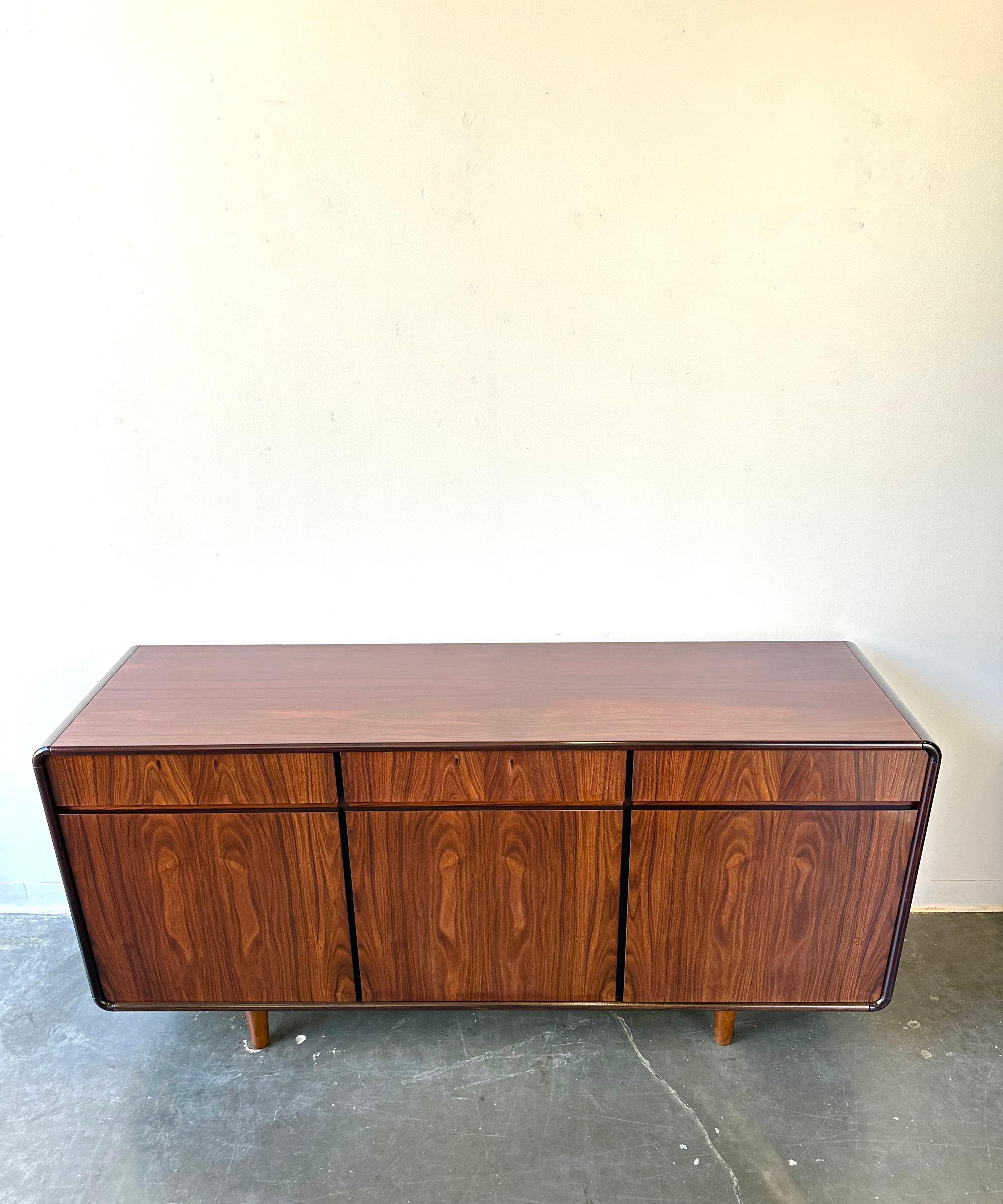 Woodwork Mid Century Modern Rosewood Credenza Danish  For Sale