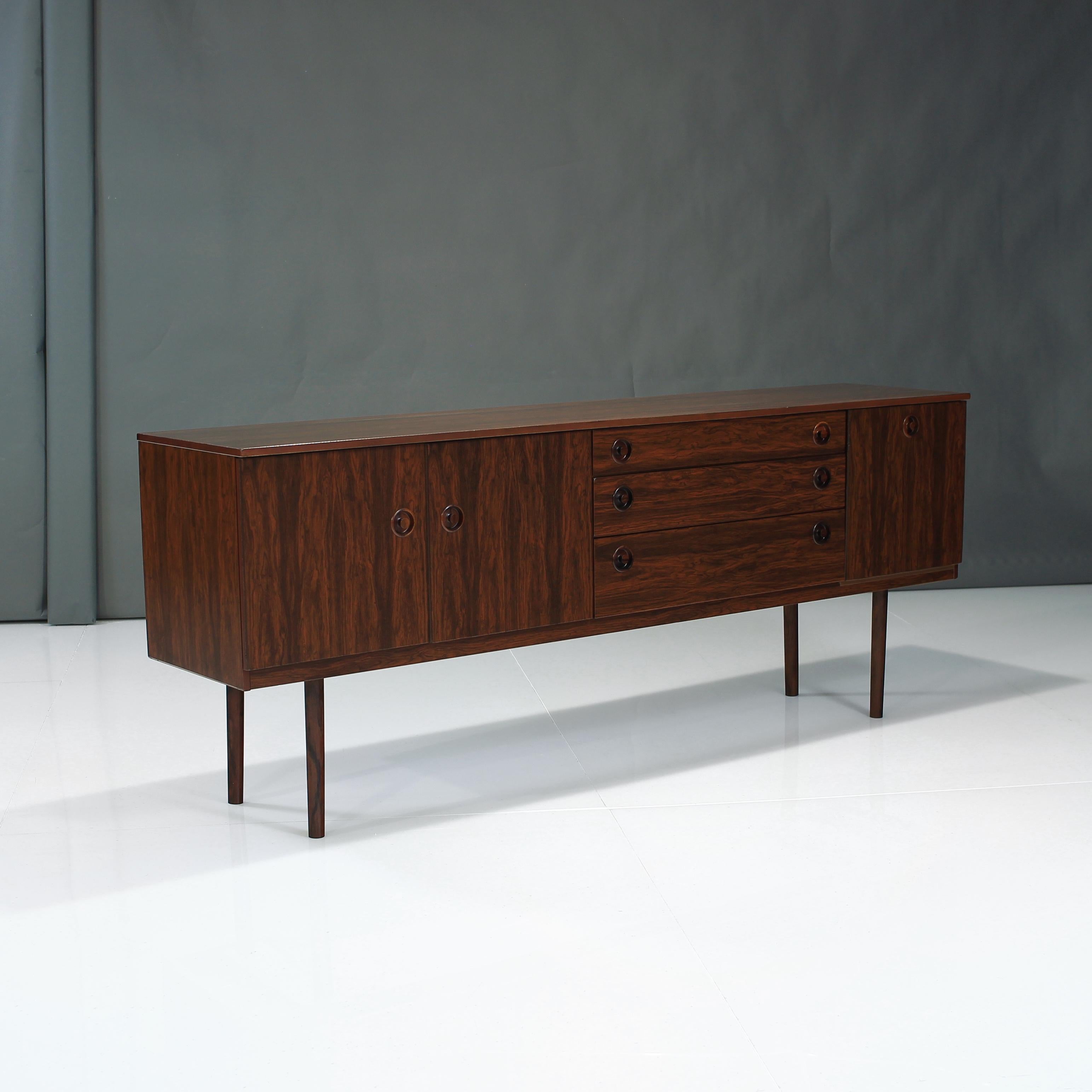 English Mid-Century Modern Rosewood Credenza For Sale