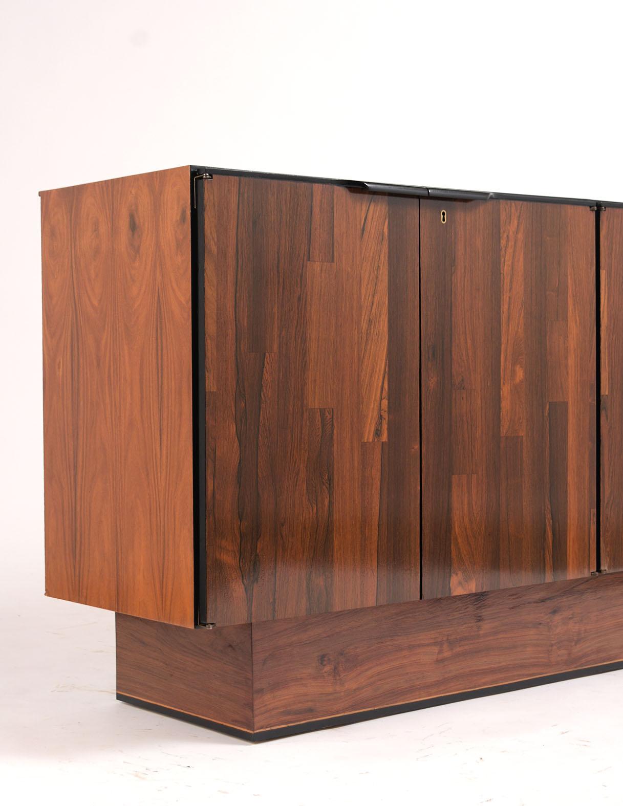 Veneer Mid-Century Modern Rosewood Credenza