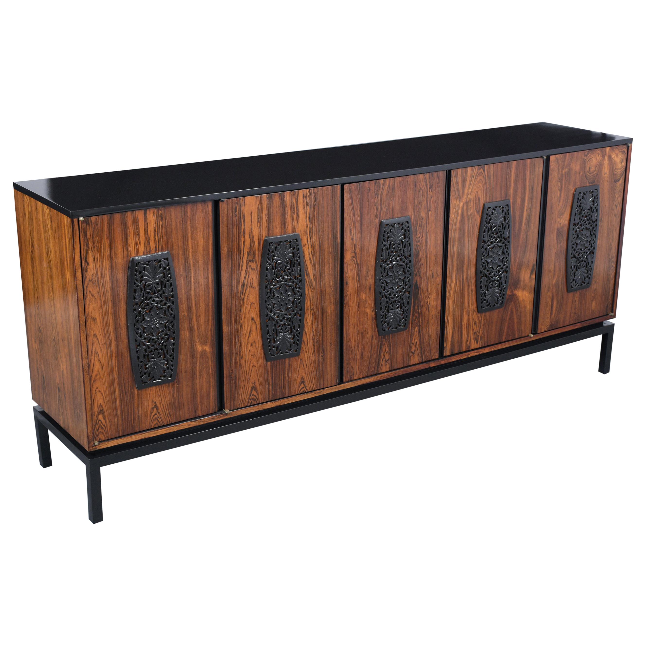 Rosewood Credenza with File Drawers at 1stDibs