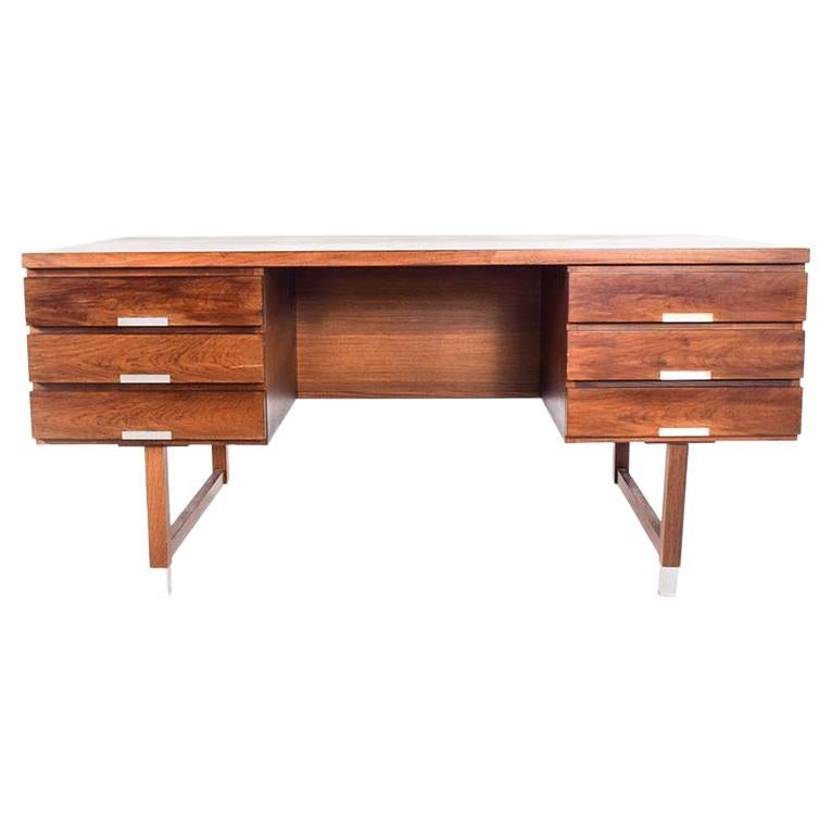 Danish MidCentury Modern Rosewood Executive Desk with Hidden Compartment at 1stDibs executive