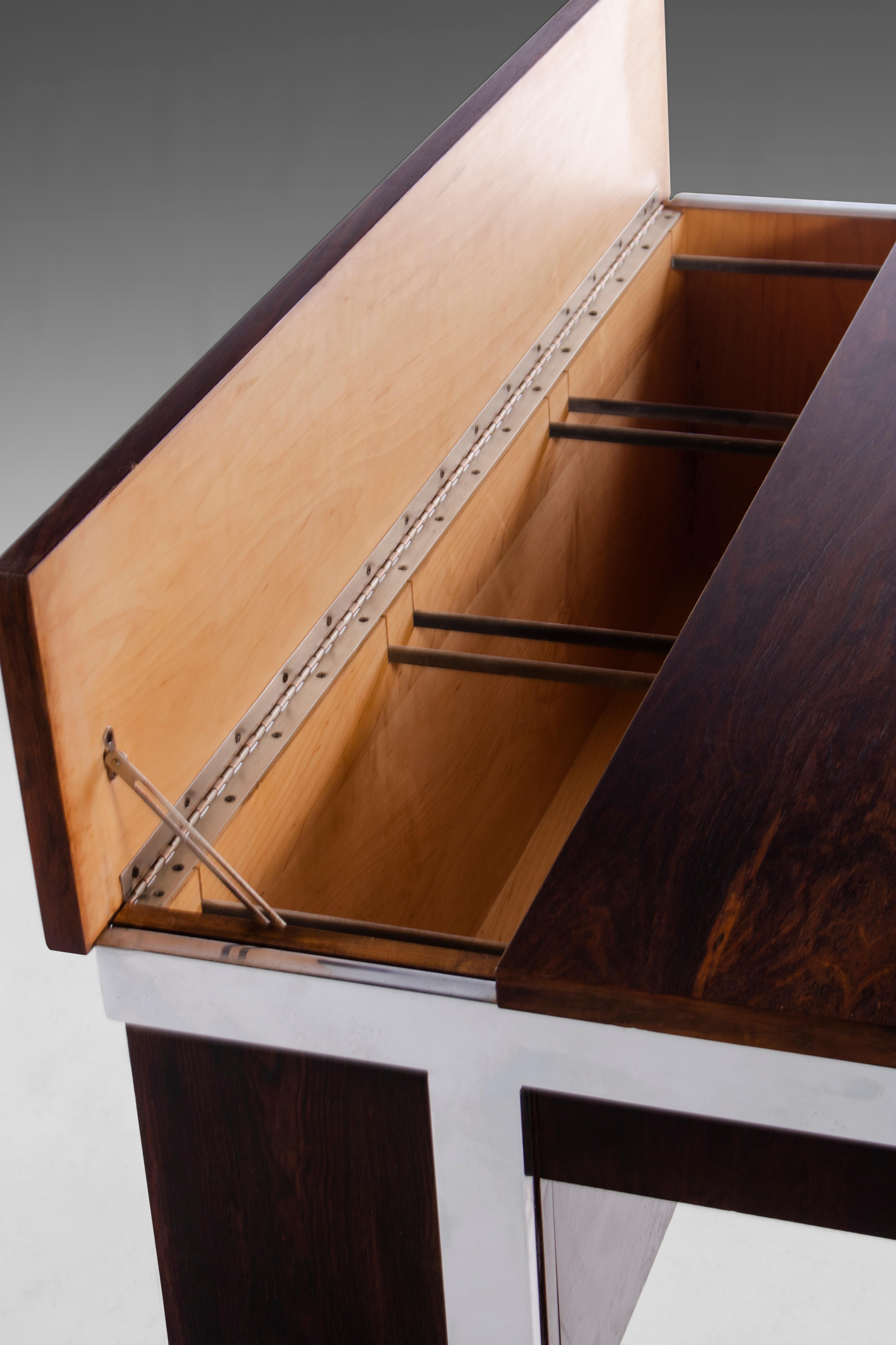 Mid-Century Modern Rosewood Desk w/ Chrome Detailing by Lane, c. 1970s 1