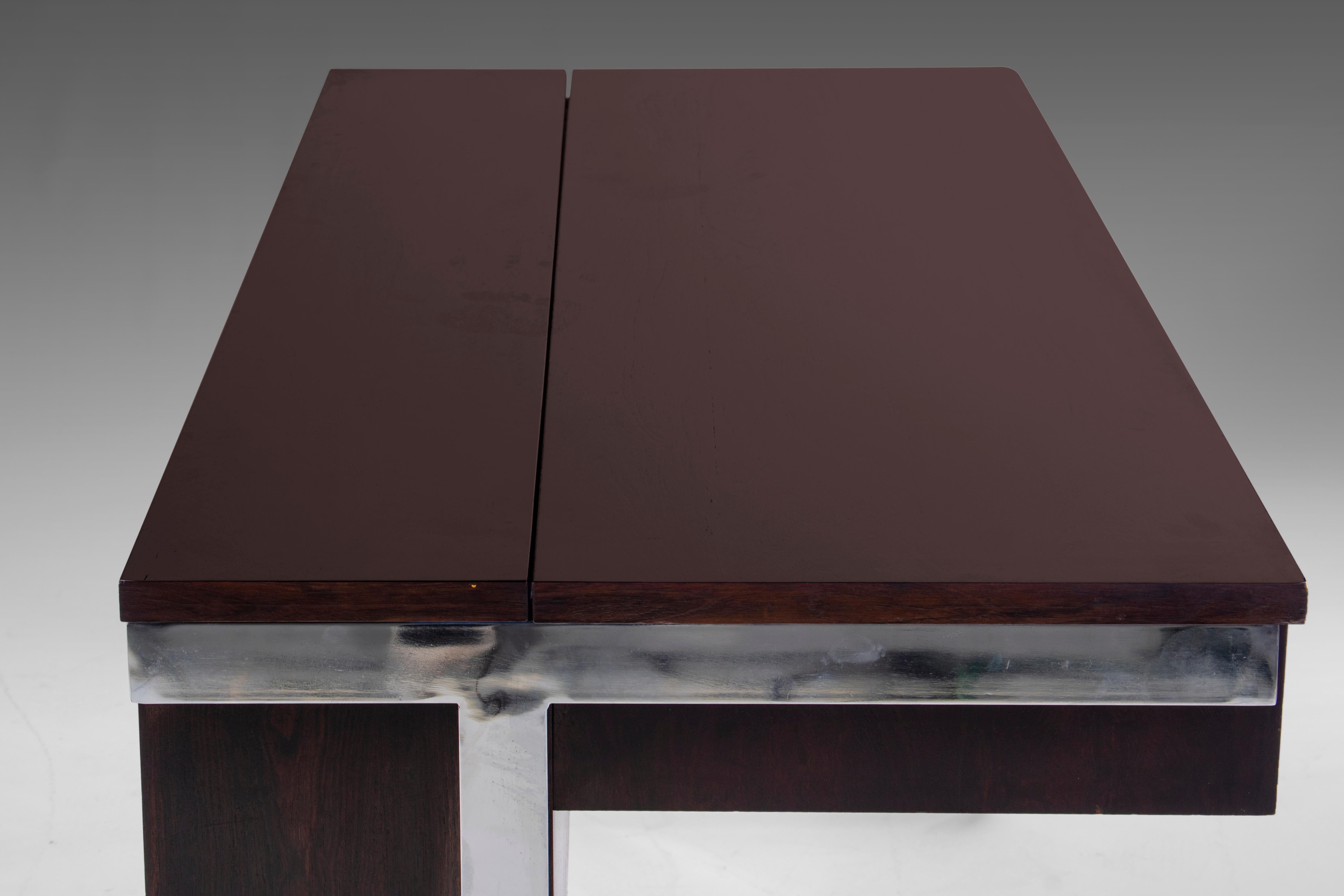 Mid-Century Modern Rosewood Desk w/ Chrome Detailing by Lane, c. 1970s 2
