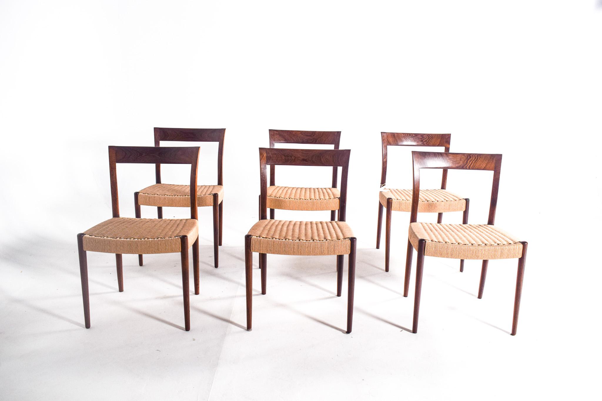 Mid Century Modern Rosewood Dining Chairs by Soren Willadsem for Vejen, 1960S For Sale 2