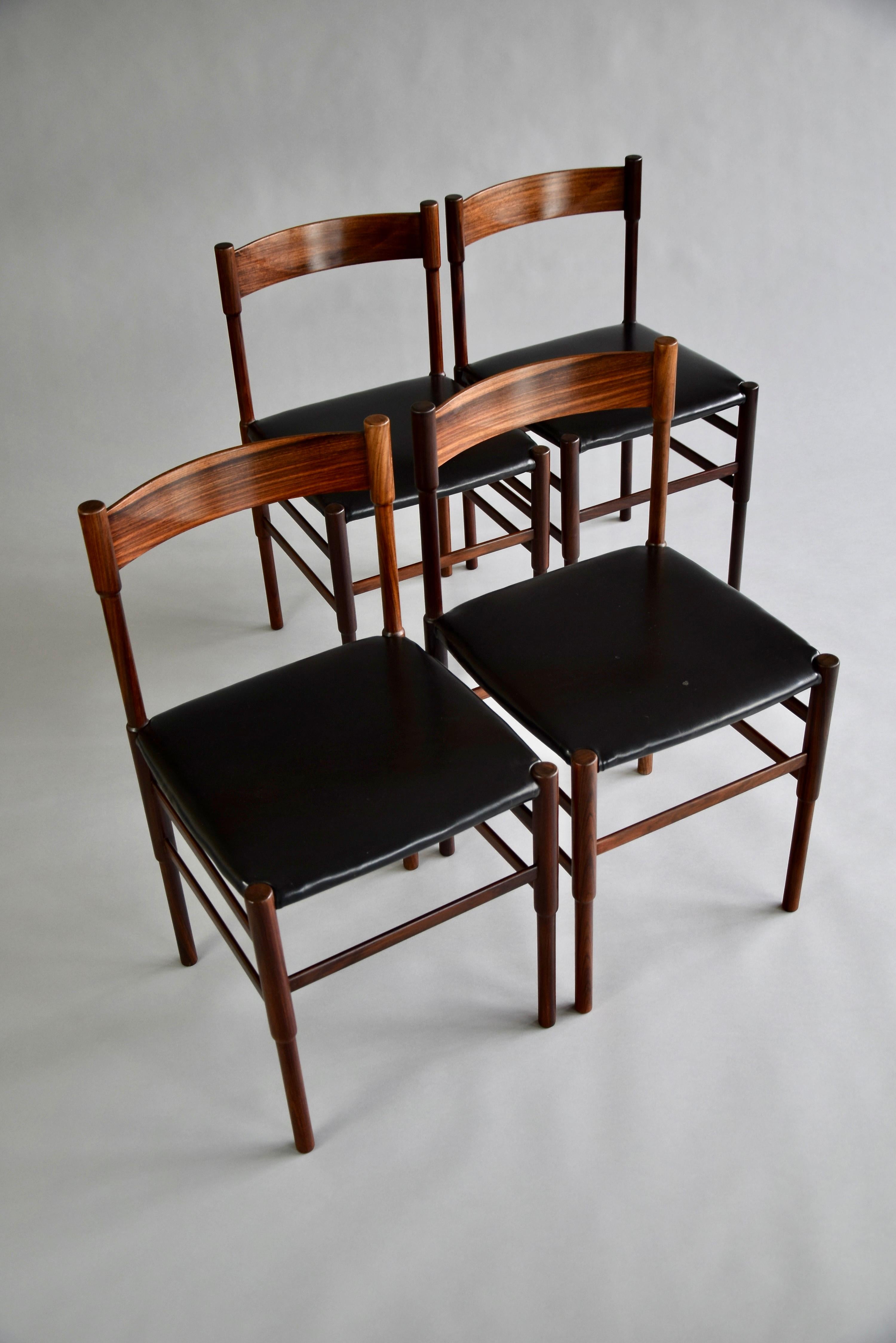 Mid-Century Modern Jatoba Dining Chairs For Sale 2