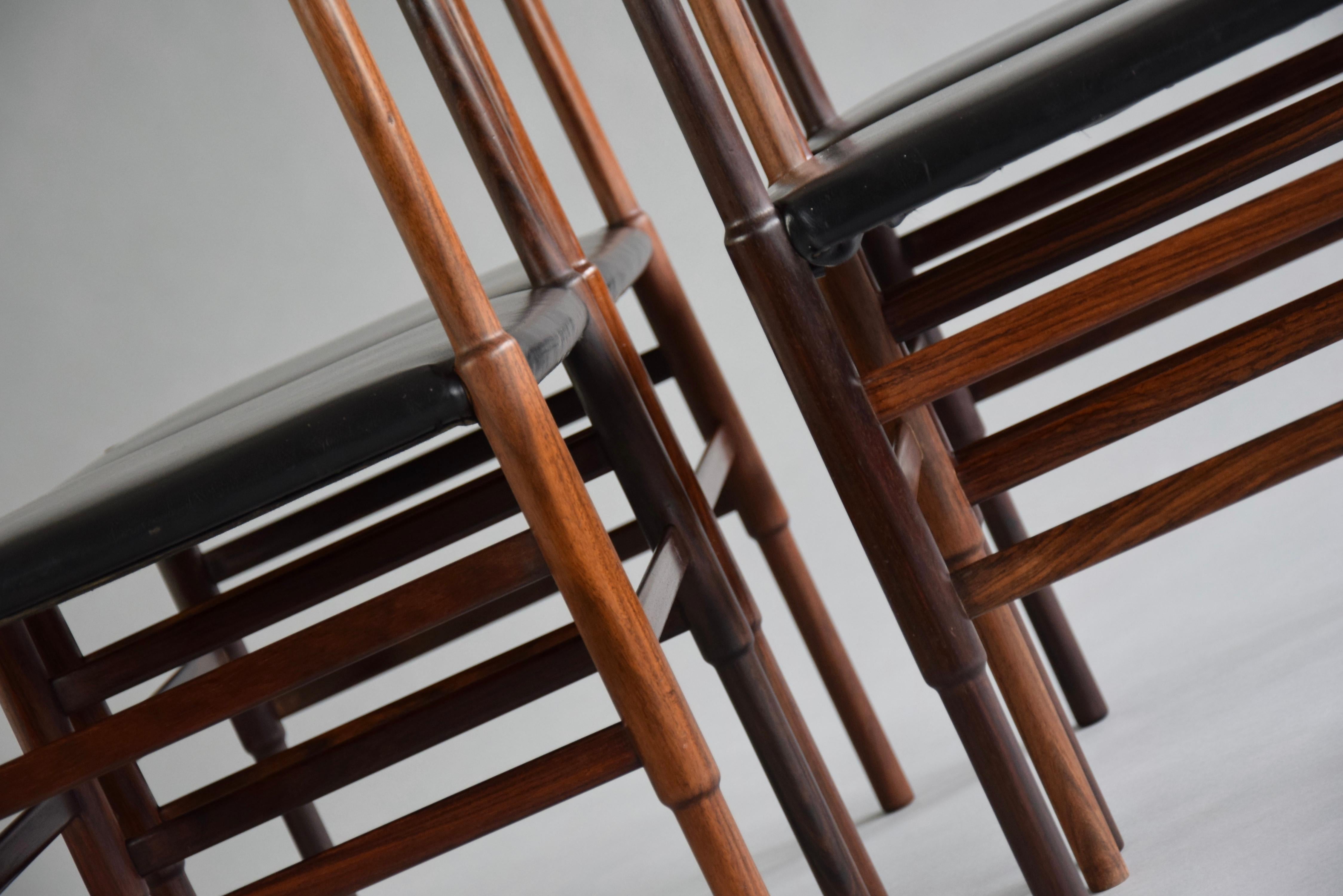 Mid-Century Modern Jatoba Dining Chairs For Sale 3